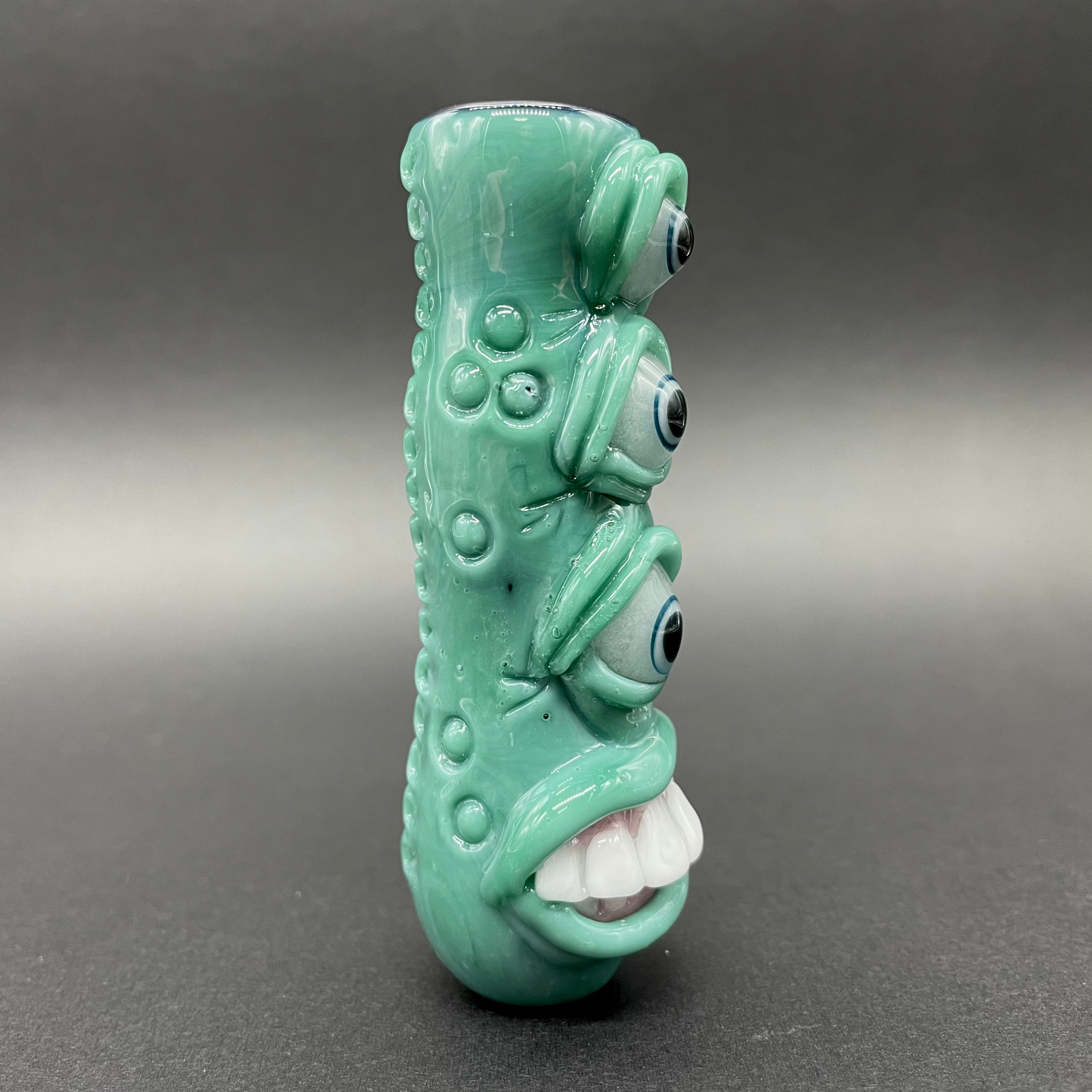 Premium Triclops Chillum - Handmade Glass Pipe for Smooth Smoking | Perfect for Travel, Camping & Outdoor Adventures