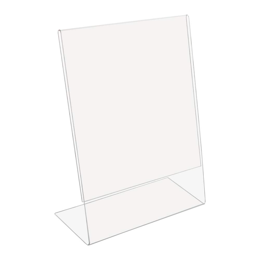 8.5 x 11 Inch Clear Acrylic Sign Holder - 12 Pack | Durable Slant Back Frame for Pictures, Menus & Displays | Perfect for Trade Shows, Retail Stores, Museums & Office Use