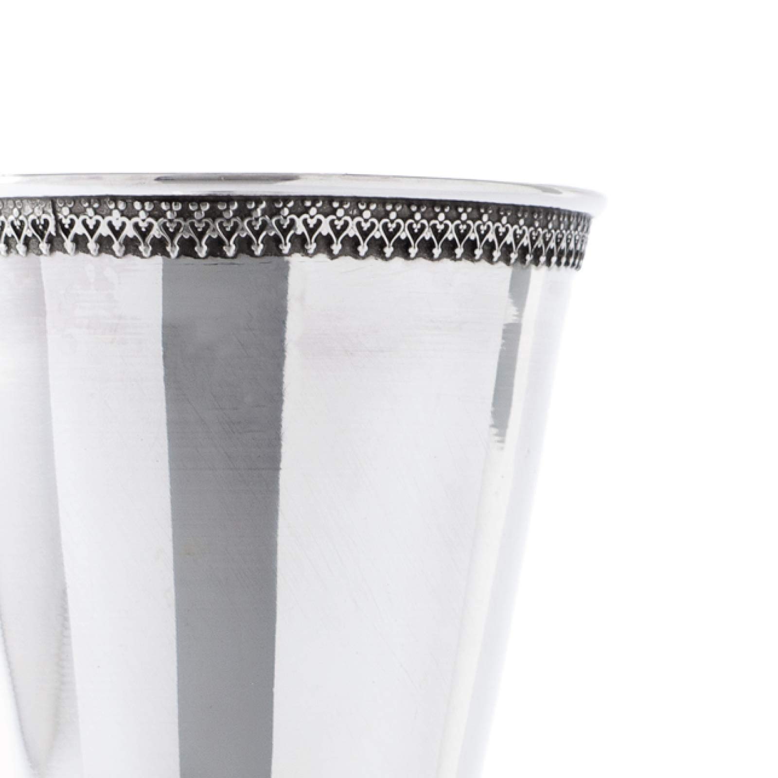 14K Gold Plated Sterling Silver Kiddush Cup - Elegant Filigree Judaica for Jewish Wedding Gifts & Shabbat Celebrations