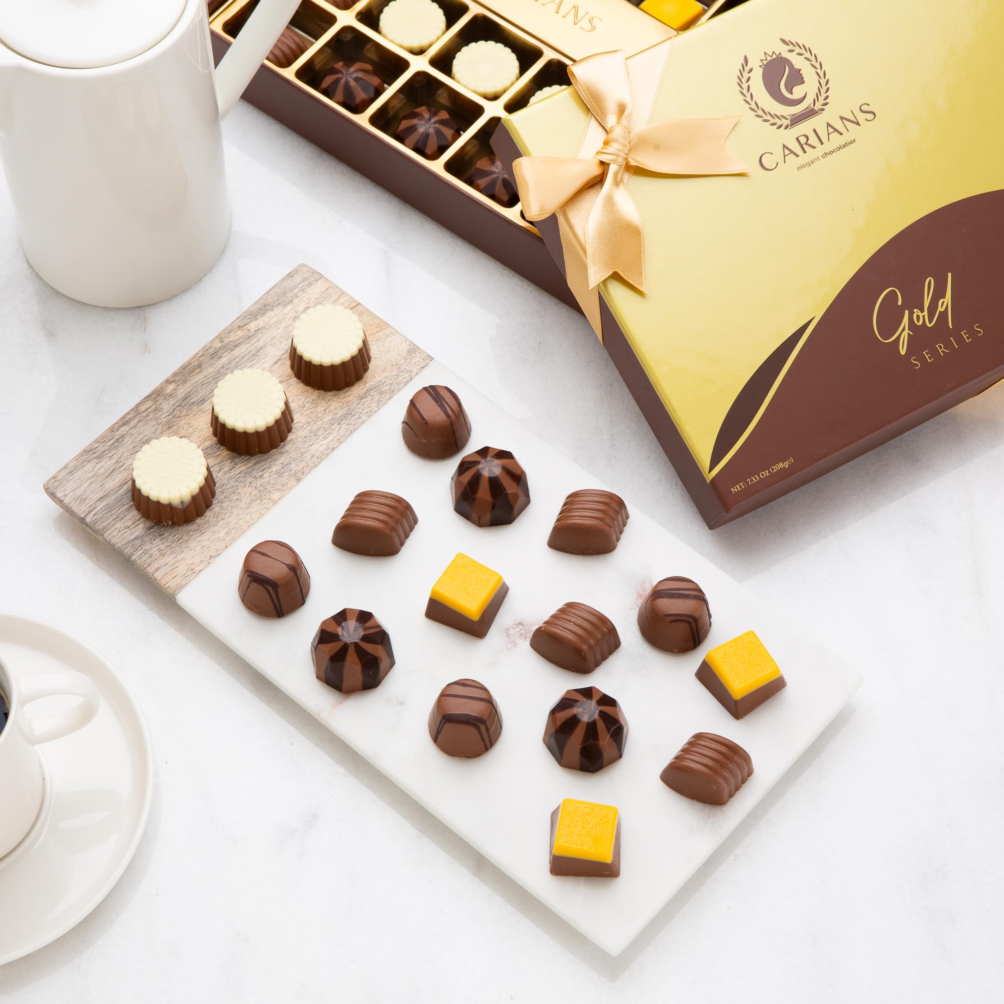 Premium Carians Chocolate Gourmet Truffles Gift Box - Assorted Milk & Dark Chocolate Pralines - Luxury Chocolate Gift Basket for Holidays, Birthdays & Corporate Gifting
