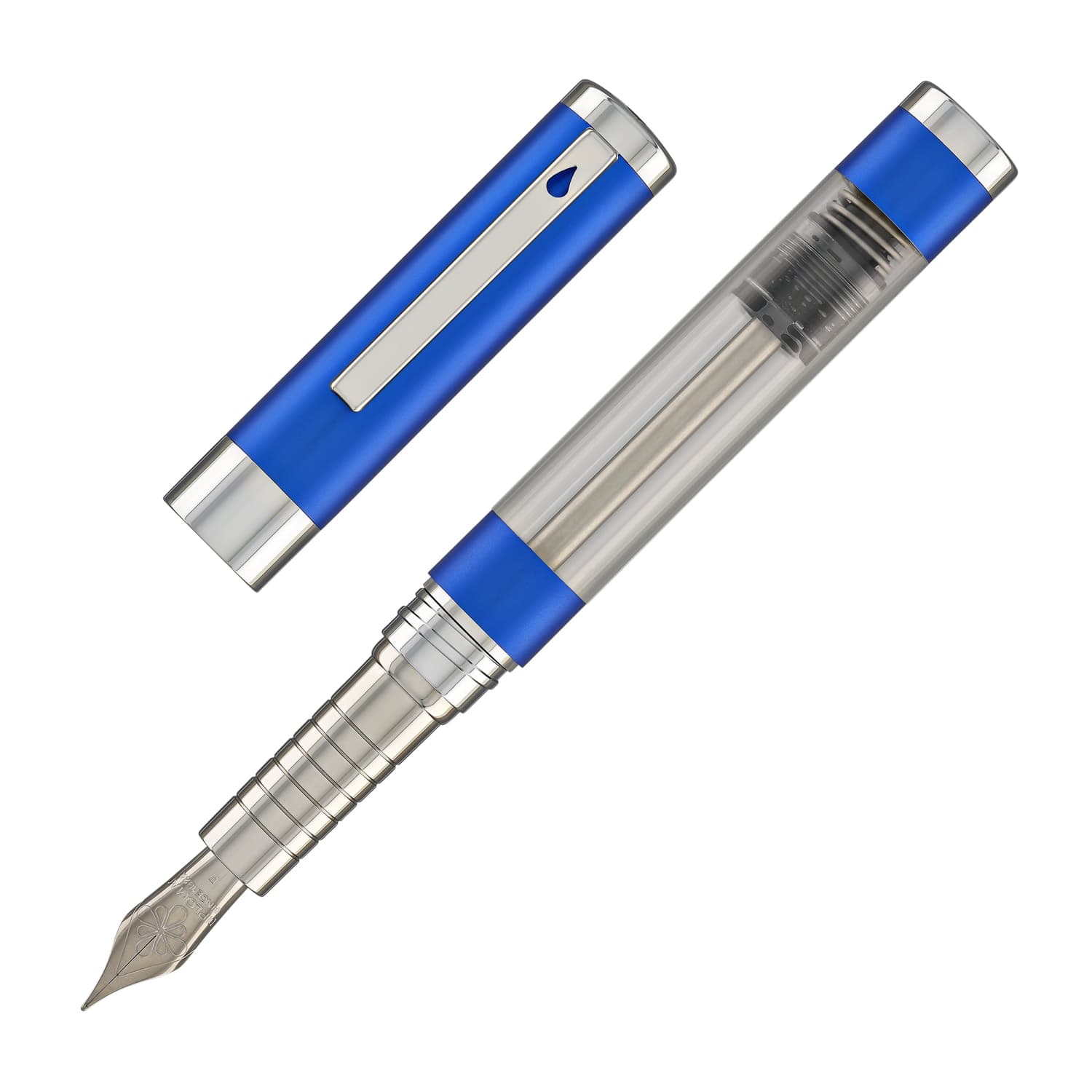 Diplomat Nexus Blue & Chrome Fountain Pen - Premium Writing Instrument for Calligraphy, Journaling & Office Use
