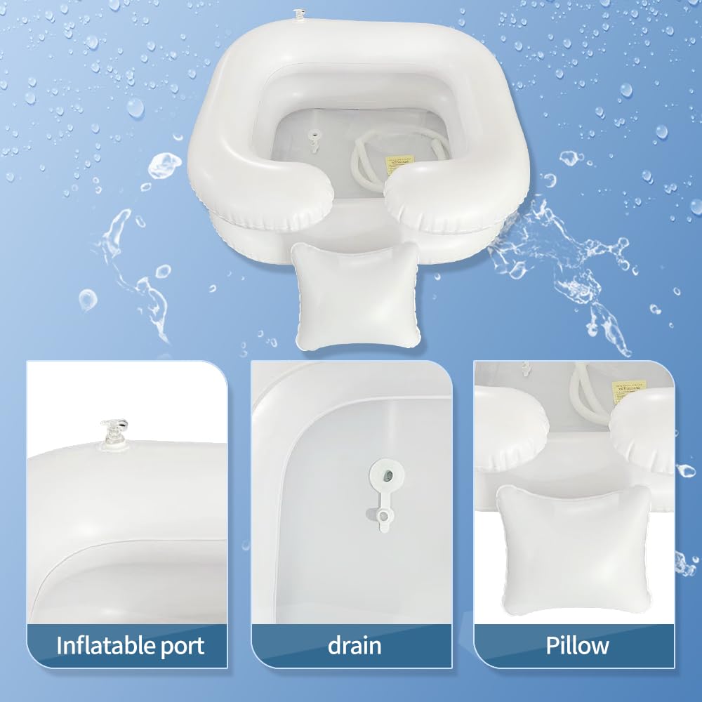 Inflatable Medical Bathtub for Elderly & Disabled - Portable PVC Bedside Shower Bath Kit for Bedridden Patients, Pregnant Women & Post-Surgery Care - Ideal for Home Healthcare & Assisted Living Facilities