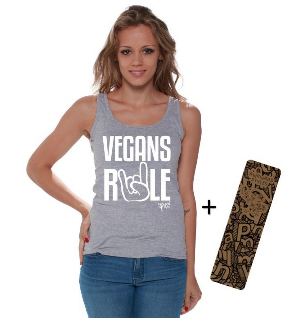 Vegan Animal Rights Tank Top for Women - Awkwardstyles White Vegan T-Shirt with Free Bookmark | Protest Shirt, Ethical Fashion, Vegan Activism Outfit
