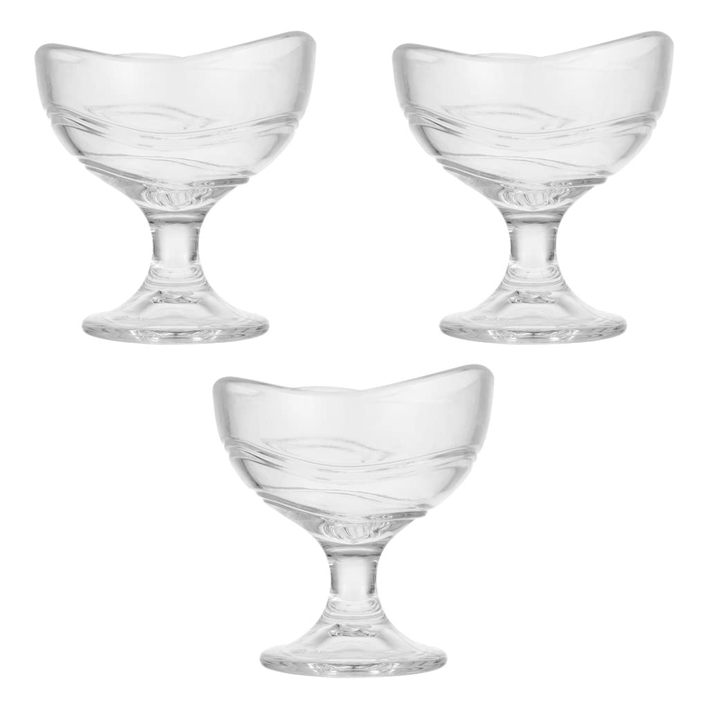 180ml Plastic Dessert Cups - 3-Piece Set for Mousse, Pudding, Ice Cream, Jelly, Fruits & Salad | Reusable Party Serving Bowls & Wine Glasses | Perfect for Home, Cafes & Catering Events (Color A)