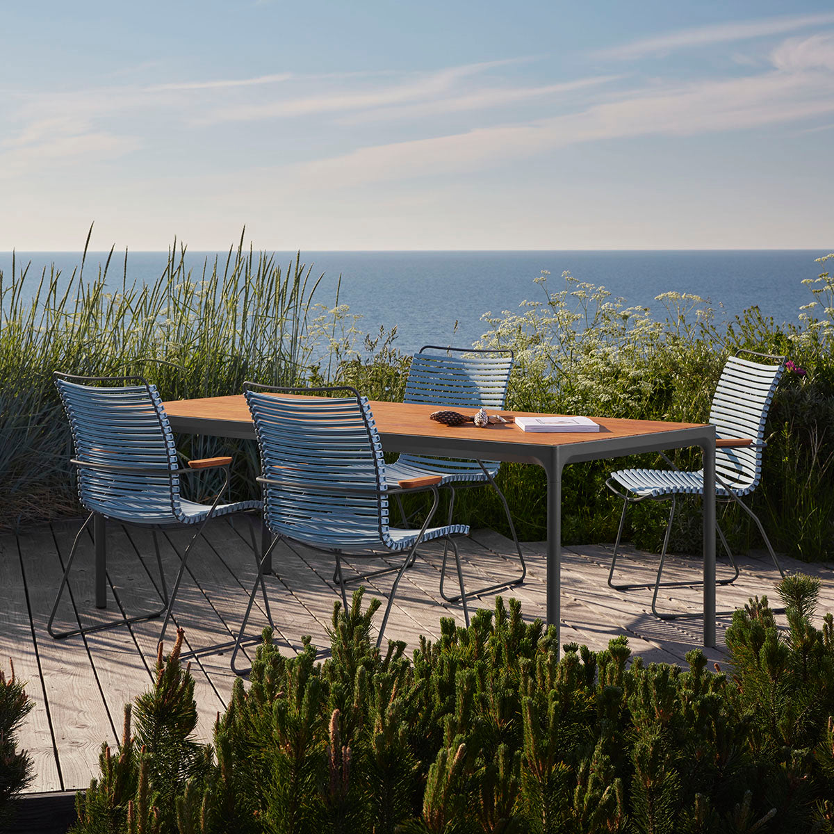 Click Outdoor Dining Chair with Armrest - Patio, Garden, Poolside & Backyard - Weather-Resistant & Comfortable for Outdoor Entertaining