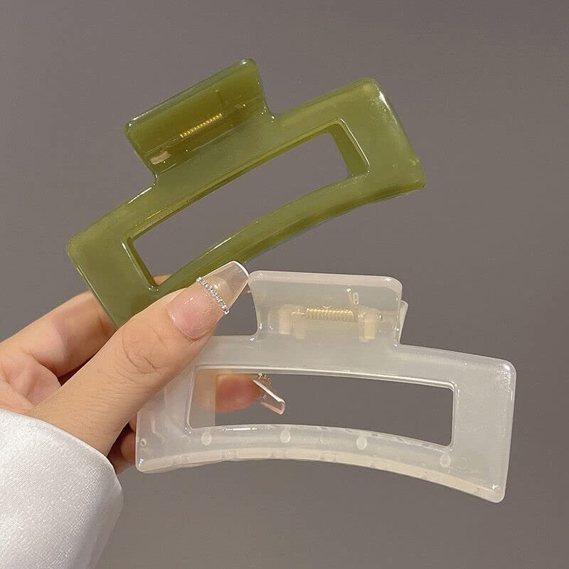 Glamifirsto Clear Hair Claw Clips for Thick Hair - Strong Hold Hair Jaw Clips for Women & Girls - Large Hair Styling Accessories for Ponytails, Buns & Updos
