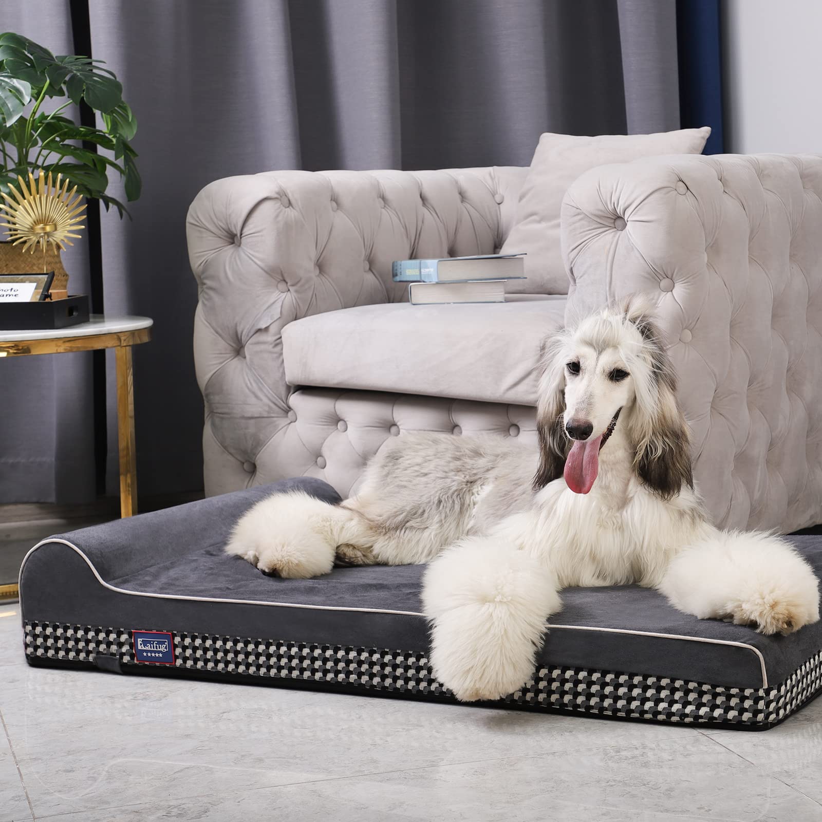 Orthopedic Memory Foam Dog Bed - Large, Waterproof & Washable for Big Dogs - Home Comfort
