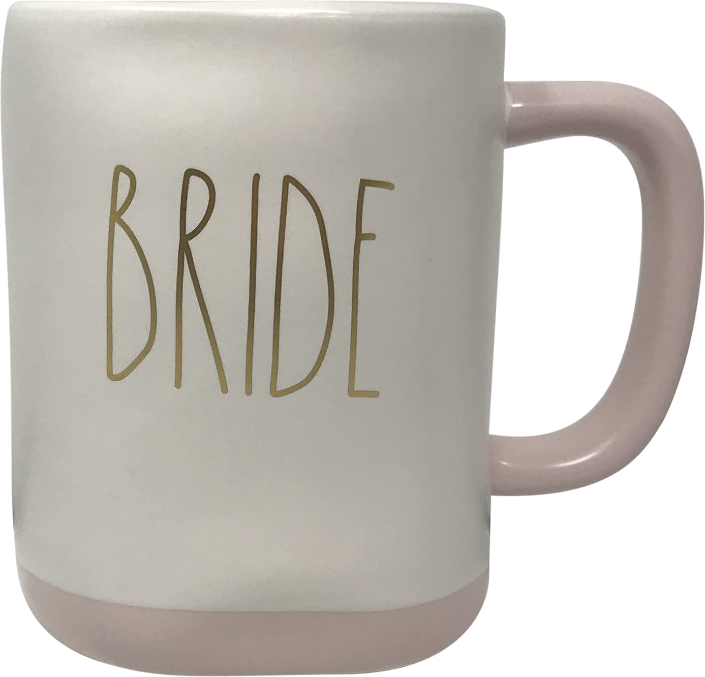 Rae Dunn Coffee Mug & Tea Cup Set for Wedding Gift - Bride & Groom Pink Bottom Interior - Perfect for Bridal Shower, Anniversary & Couple's Morning Coffee Ritual