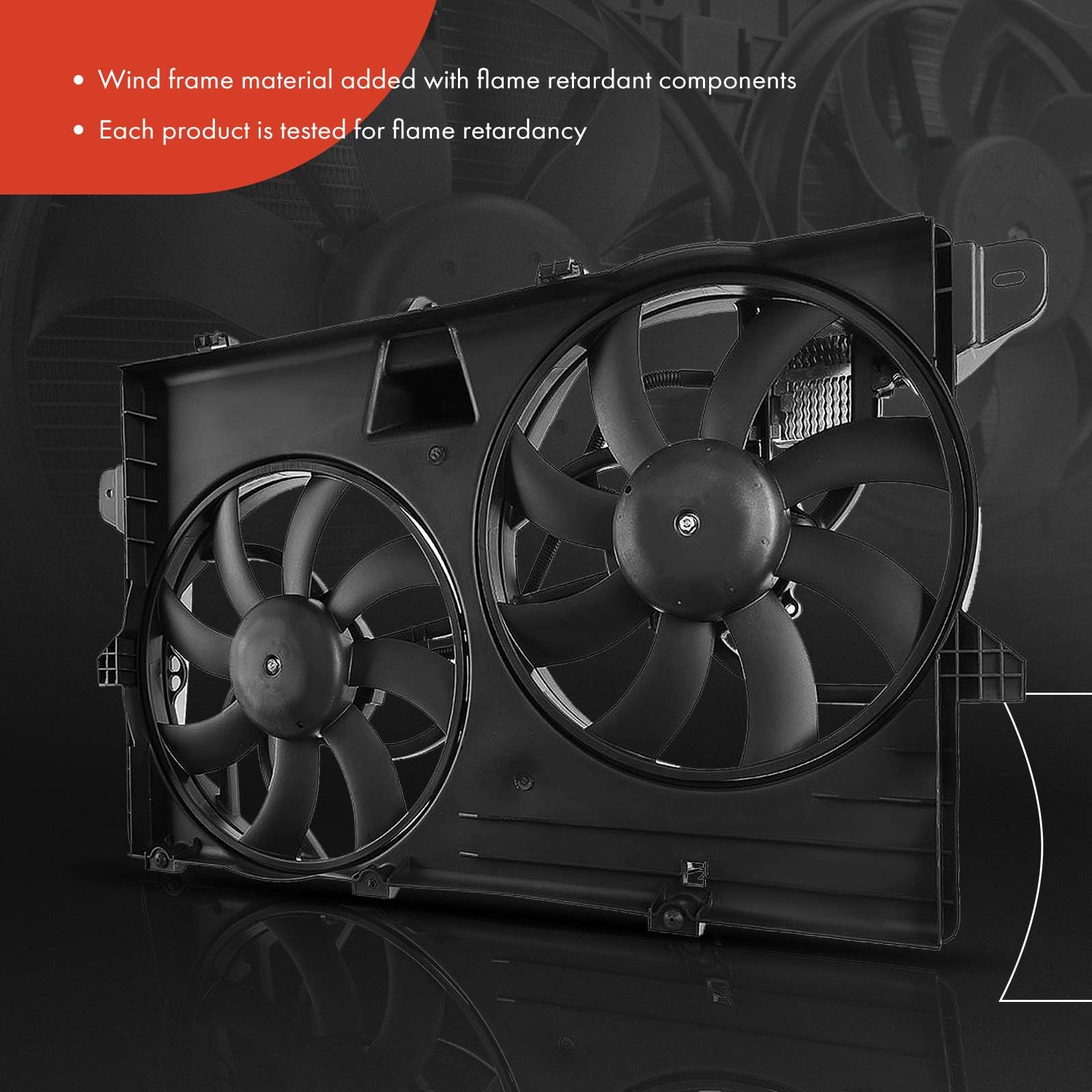 Premium Engine Radiator Cooling Fan Assembly for Ford Edge 2007-2014, Lincoln MKX 2007-2015 & Mercury Models - Direct Replacement for OEM# 7T4Z8C607B, CT4Z8C607B - Perfect for Overheating Prevention & Engine Cooling System Repair