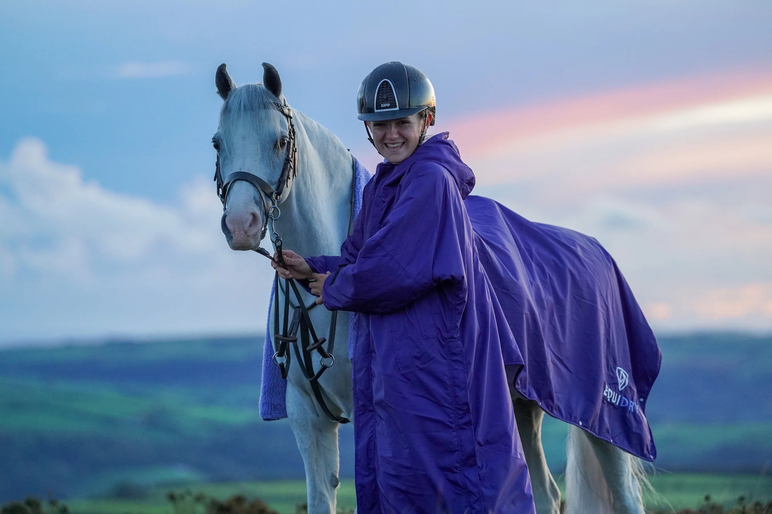 EQUIDRY Waterproof Horse Blanket - Lightweight & Breathable Purple Horse Sheet for All Weather Riding & Stable Use