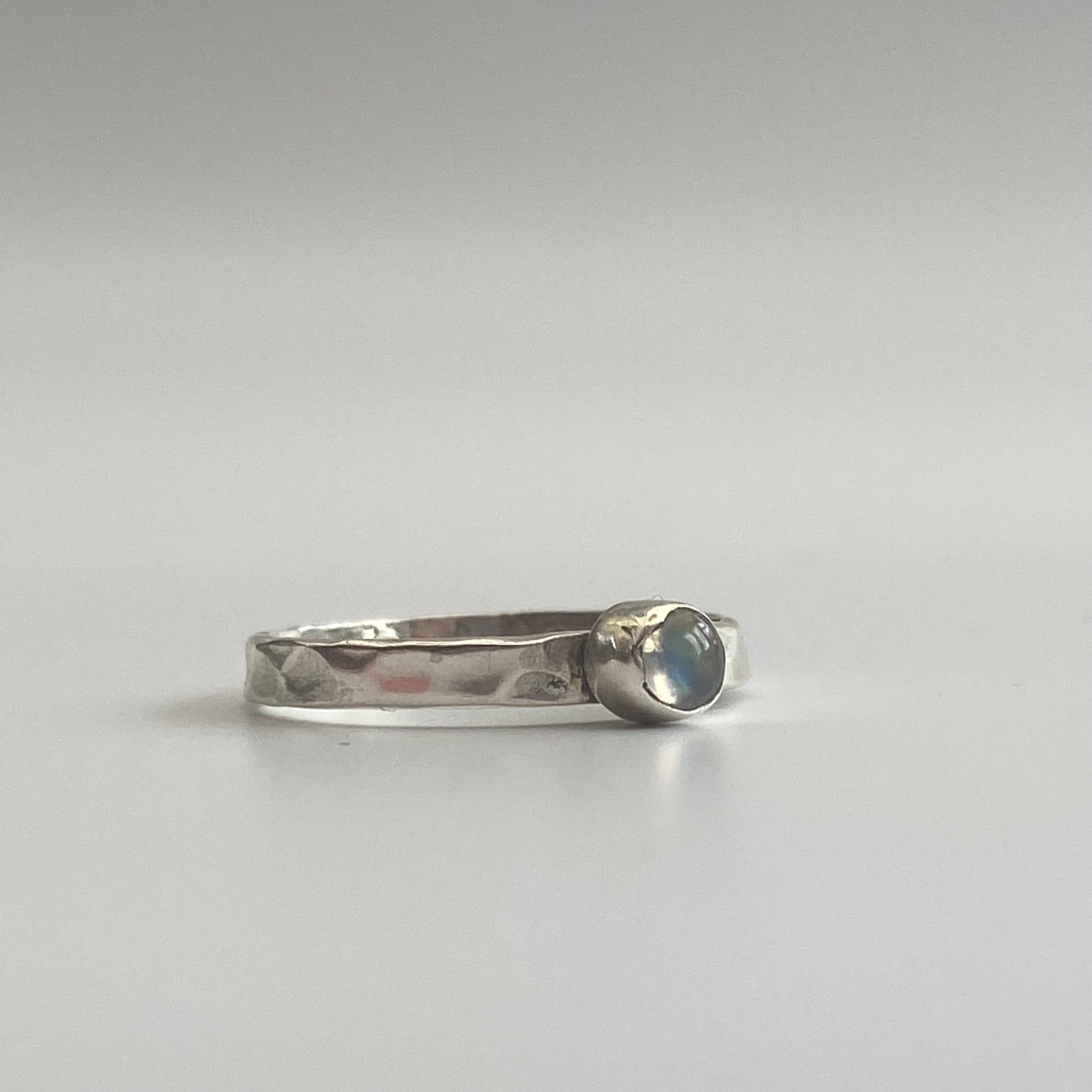 Labradorite Band Ring for Women - Sterling Silver or Gold Plated Gemstone Jewelry - Perfect for Everyday Wear, Gifts & Special Occasions