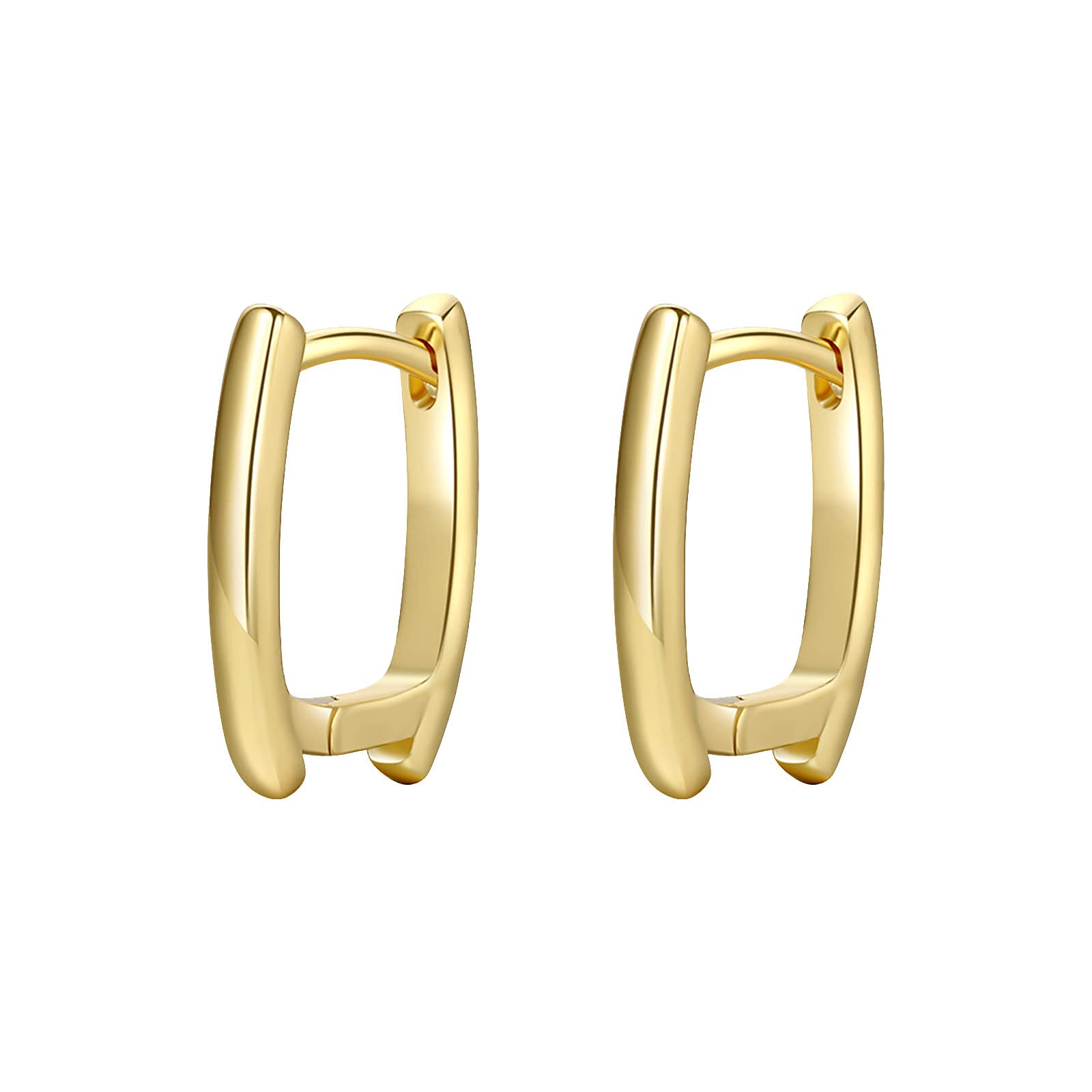 Geometric Drop Earrings for Women & Teen Girls - Minimalist Piercing Studs in Silver & Gold - Trendy Fashion Jewelry for Everyday Wear, Parties & Gifts (1 Size)