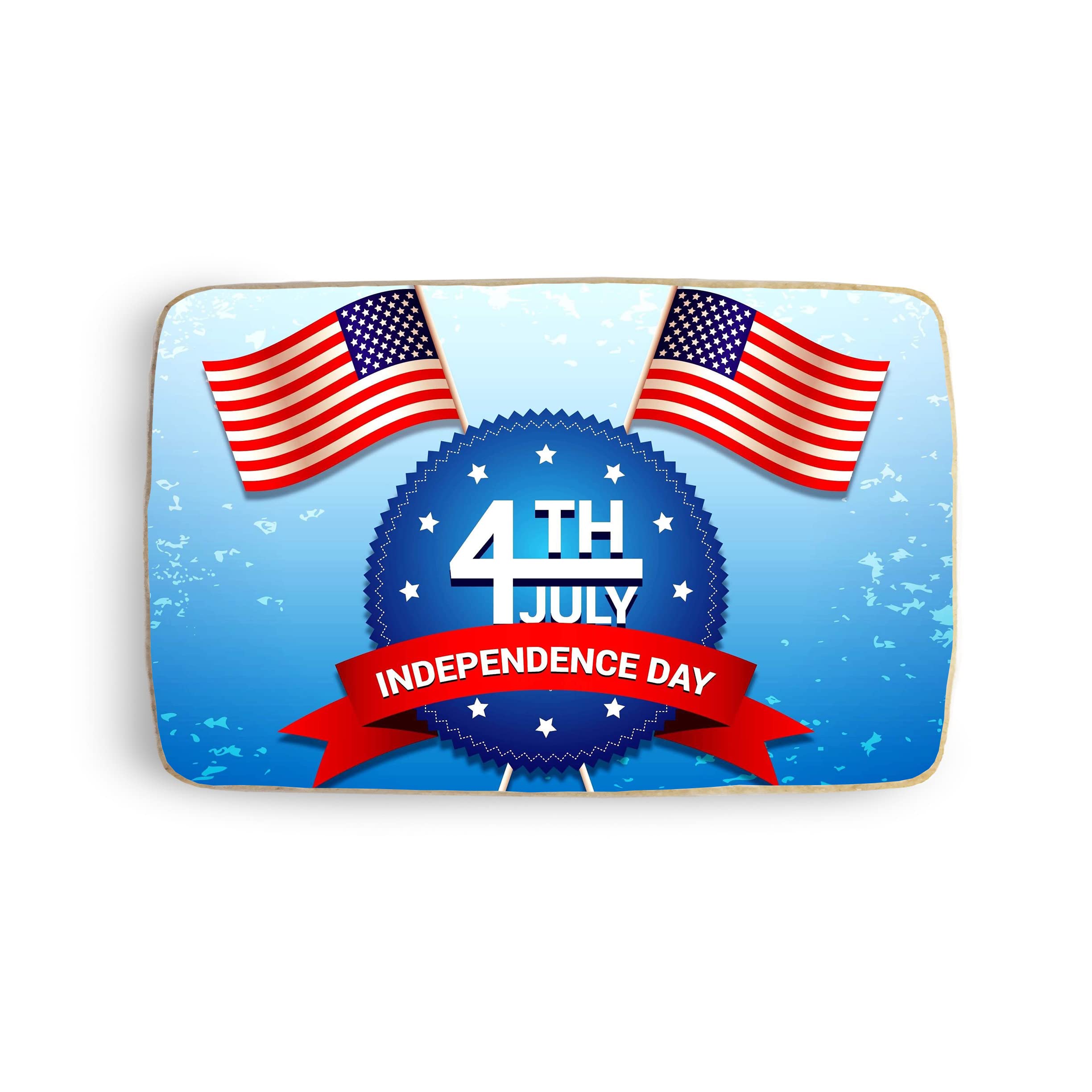 Custom Independence Day Rectangle Cookies - 4 Pack with Personalized Photos | Perfect for Parties, Gifts, and Patriotic Celebrations