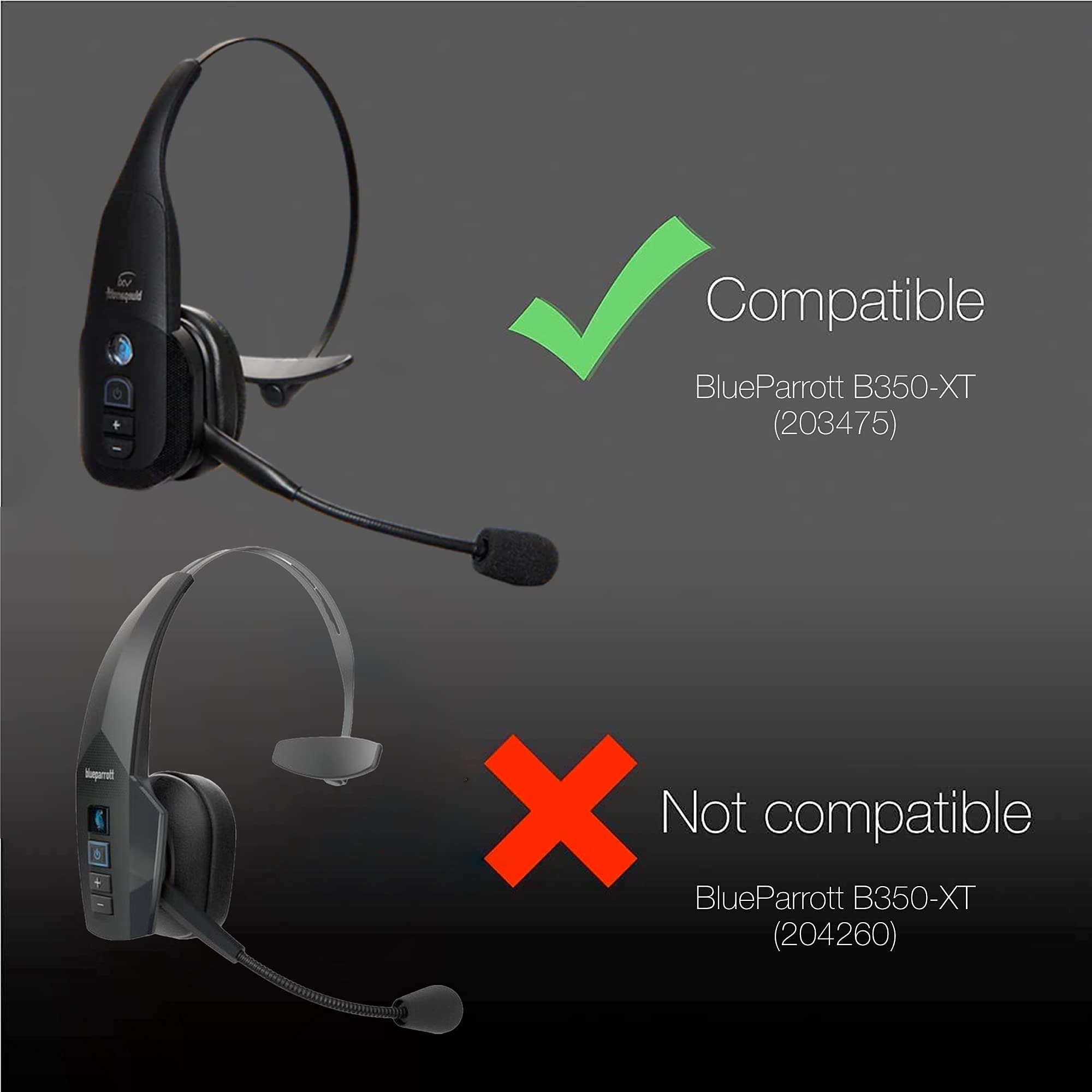 Blue Parrott B350-XT Bluetooth Headset Replacement Foam Earpad Cushions (1st Gen B350-XT #203475) - 10pc Comfort Kit by Global Teck - Perfect for Long Calls, Trucking & Office Use