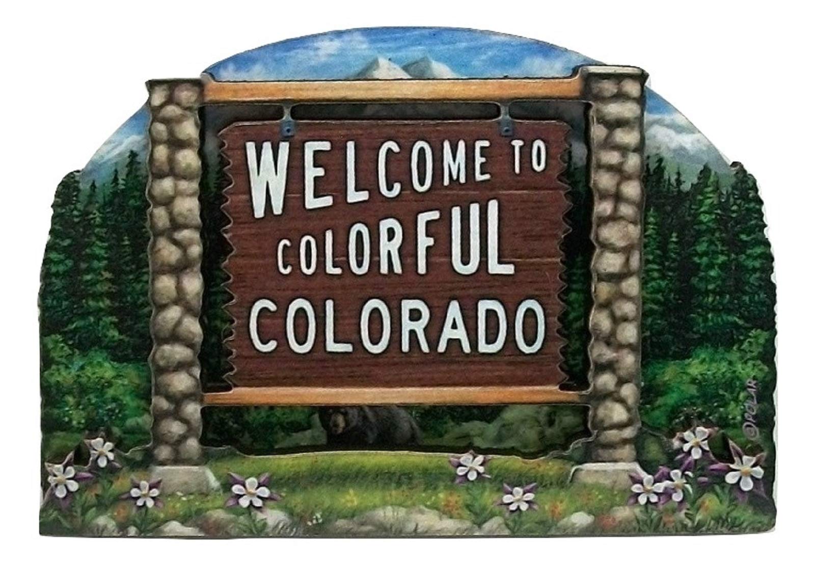 Colorado State Welcome Sign Wooden Fridge Magnet - Souvenir & Travel Gift for Home, Office, or Car Decoration | Perfect for Road Trips, State Pride & Kitchen Organization