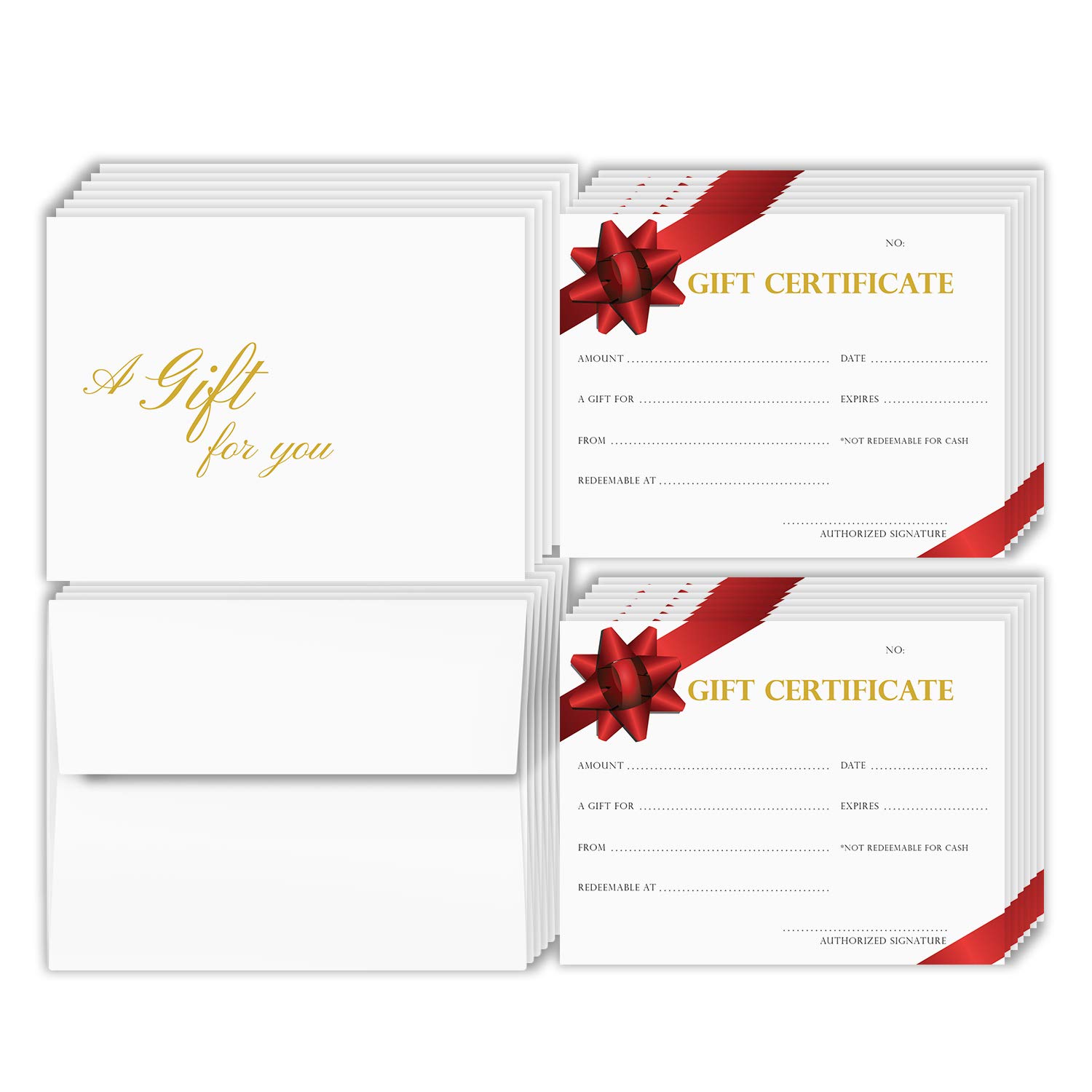 Blank Gift Certificates for Small Business, Restaurant, Spa, Salon & Weddings - 4.25