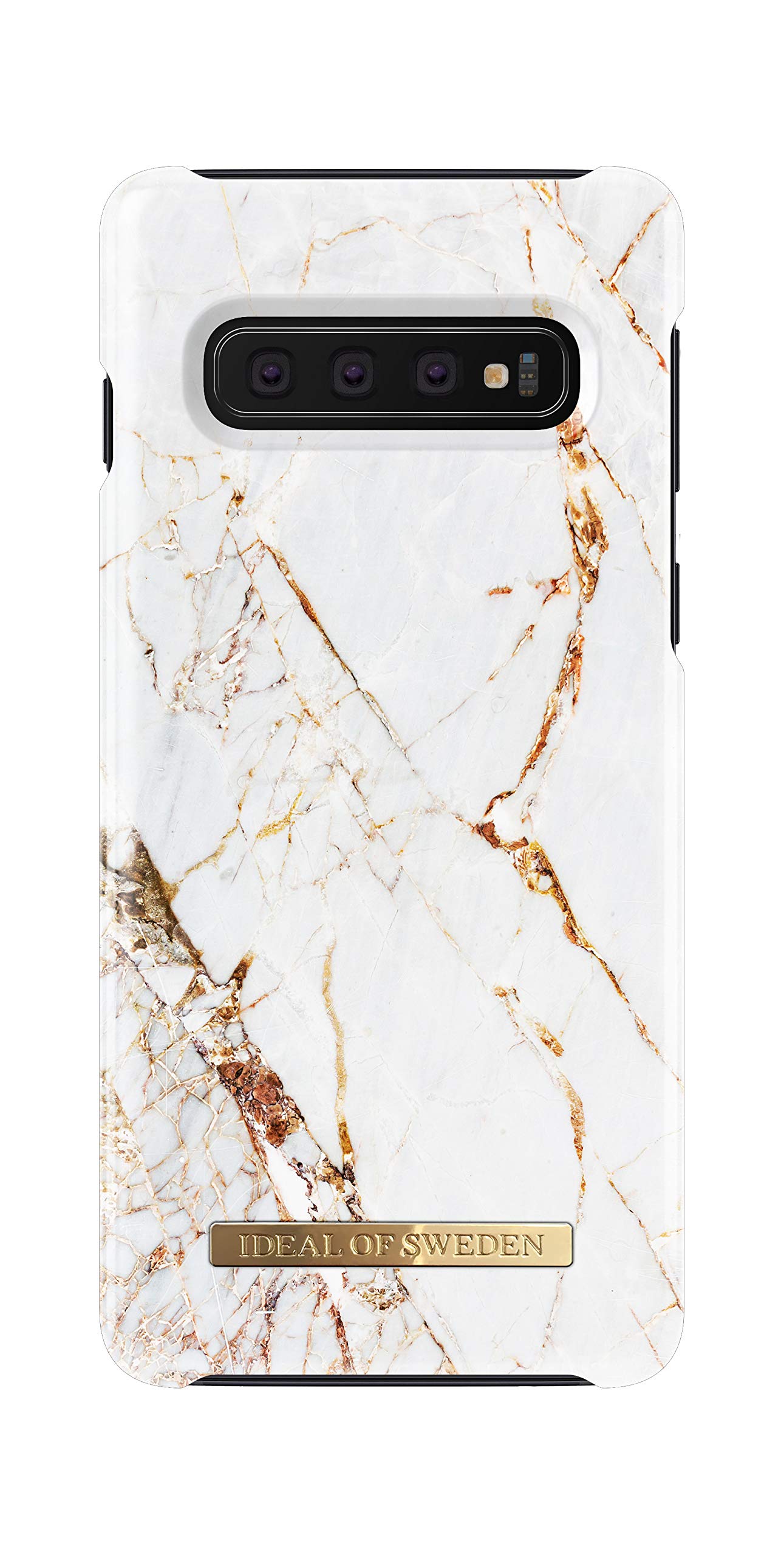 Premium Galaxy S10 Phone Case with Microfiber Lining & Qi Wireless Charging Compatible - Carrara Gold Design | Slim Protective Cover for Everyday Use, Travel & Work