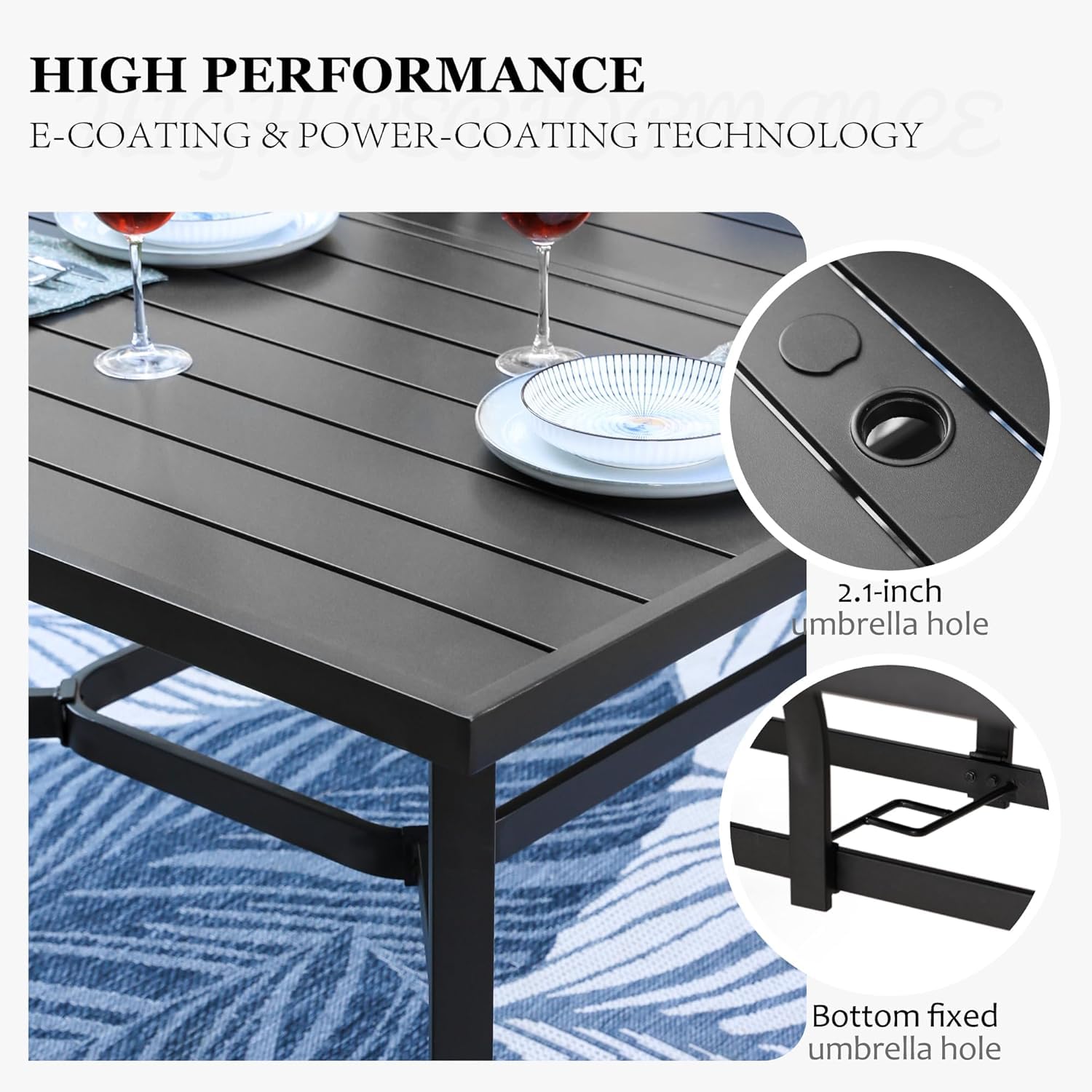 HERA'S HOUSE 9-Piece Outdoor Dining Set - 8 Cushioned Rattan Chairs & 83