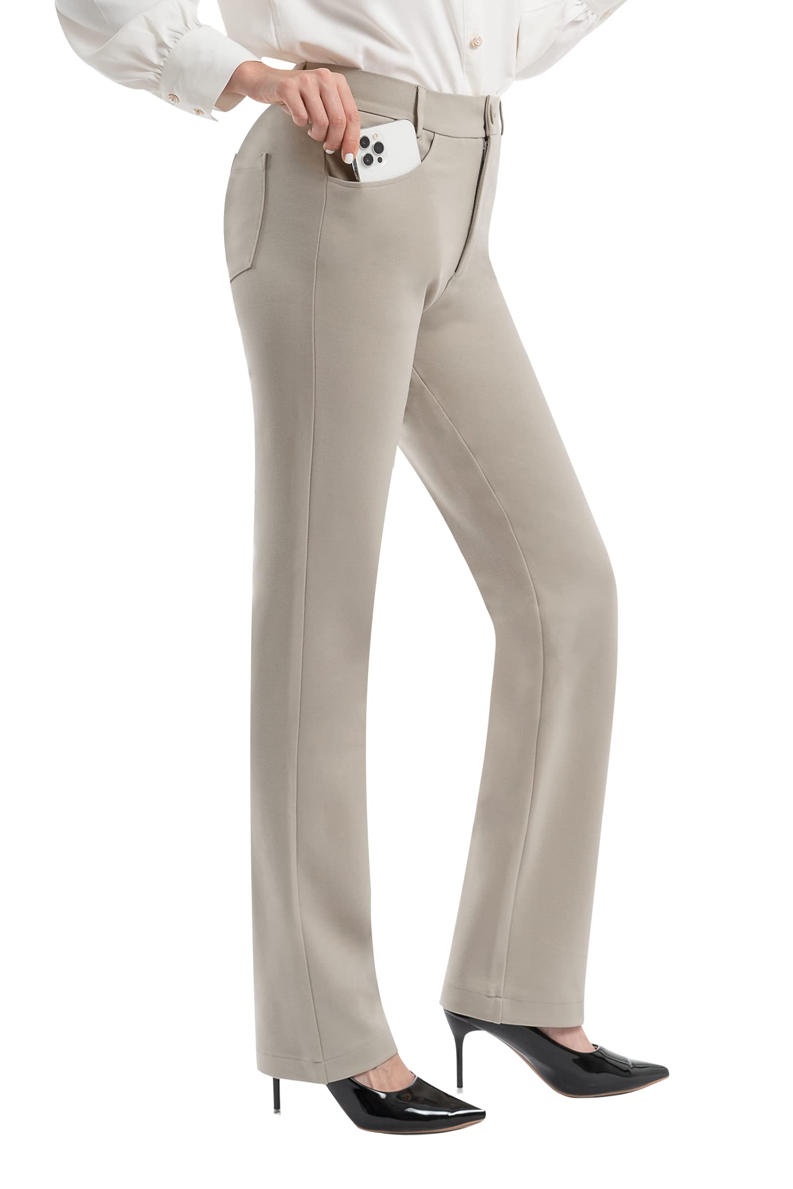 PUWEER Women's Stretch Work Pants with Pockets - Business & Casual Wear