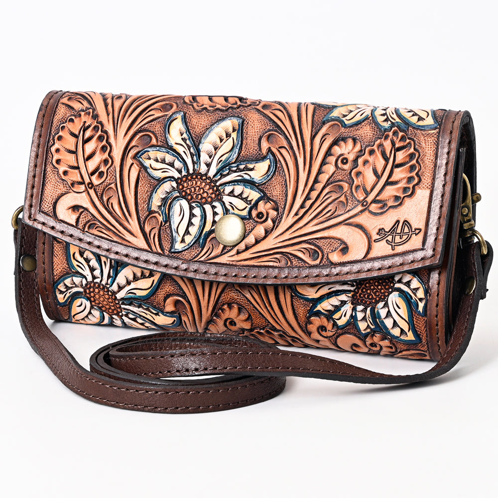 ADBGA380 American Darling Hand-Tooled Genuine Leather Women's Western Handbag Purse - Perfect for Cowgirl Fashion, Rodeo Events & Everyday Use