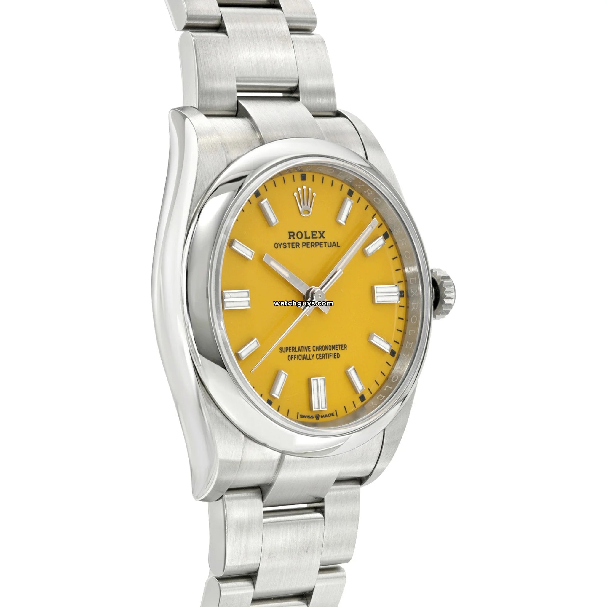 Rolex Oyster Perpetual 126000 Yellow Stainless Steel Watch - Luxury Automatic Timepiece for Men, Perfect for Business, Formal Events & Everyday Wear