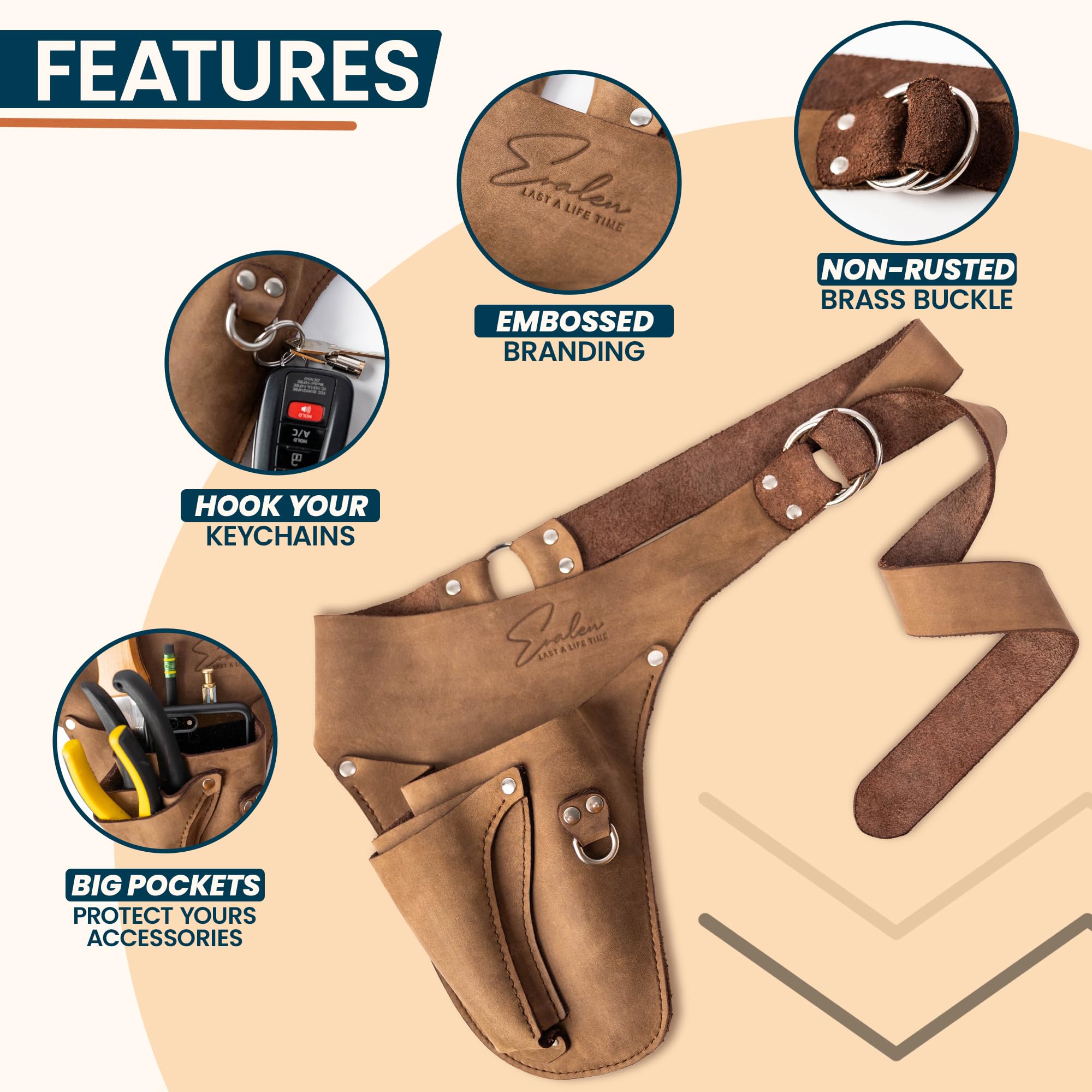 Premium Leather Garden Utility Belt for Women - Heavy Duty Florist Tool Holster & Gardening Apron with Hammer Holder - Perfect Gift Box Included (Ideal for Landscaping, Floral Arrangements & Outdoor Work)
