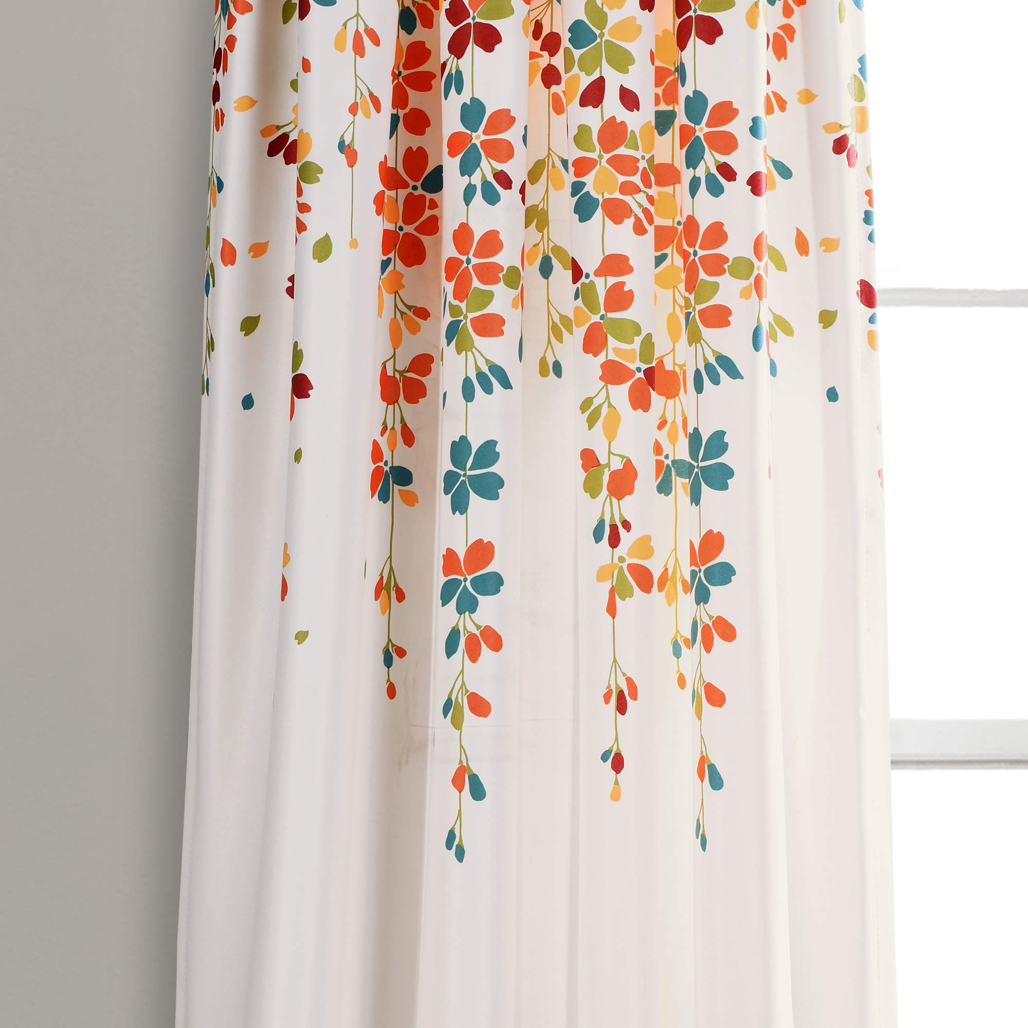 Lush Decor Darkening Window Curtains Set - Turquoise & Tangerine for Bedroom Privacy