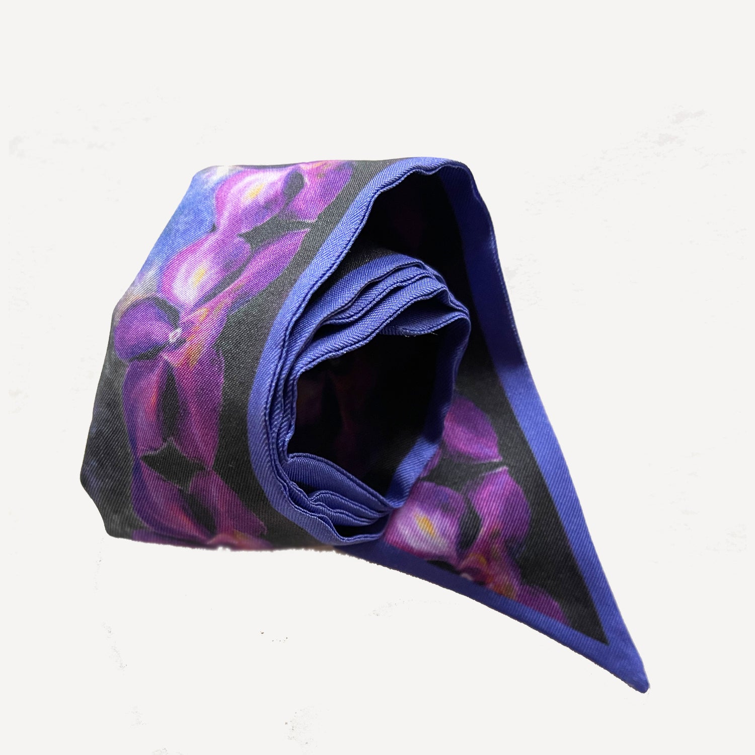 Luxury Black Orchid Twilly Scarf - Elegant Silk Hair & Neck Accessory for Women - Perfect for Weddings, Parties & Everyday Fashion