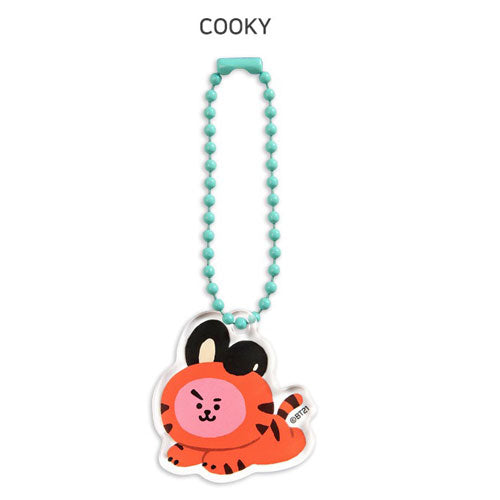 BT21 TIGER Keychain - Cute Cartoon Character Keyring for Bags, Wallets & Gifts - Perfect for Kpop Fans and BT21 Collectors