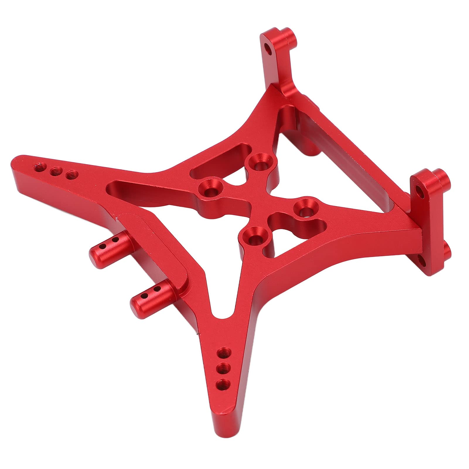 Demeras RC Rear Shock Tower - High Strength Aluminum Alloy Replacement for 1/10 Scale RC Cars | Hollow Design & Easy Installation | Perfect for Off-Road Bashing, Racing & Crawling (Red)