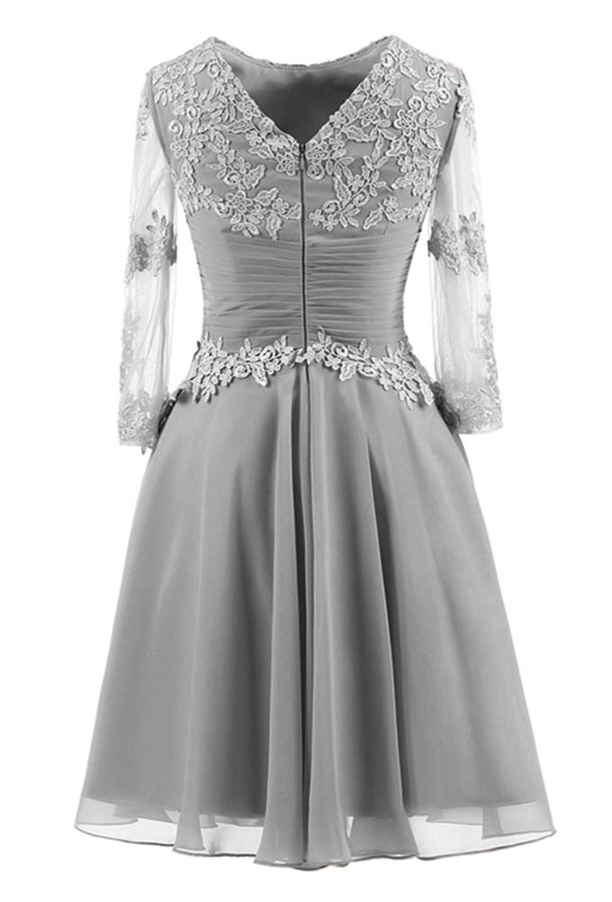 Elegant Tea Length Mother of the Bride Dress - Chiffon Formal Gown with Pleats & Appliques for Weddings, Evening Events & Special Occasions