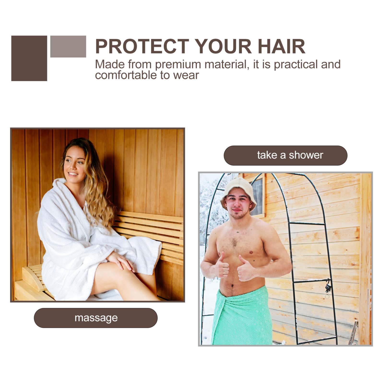 GANAZONO 5-Pack Felt Sauna Hat for Men - Wool Spa & Shower Cap, Soft Bath Accessories for Sauna, Steam Room & Home Relaxation | Portable & Comfortable