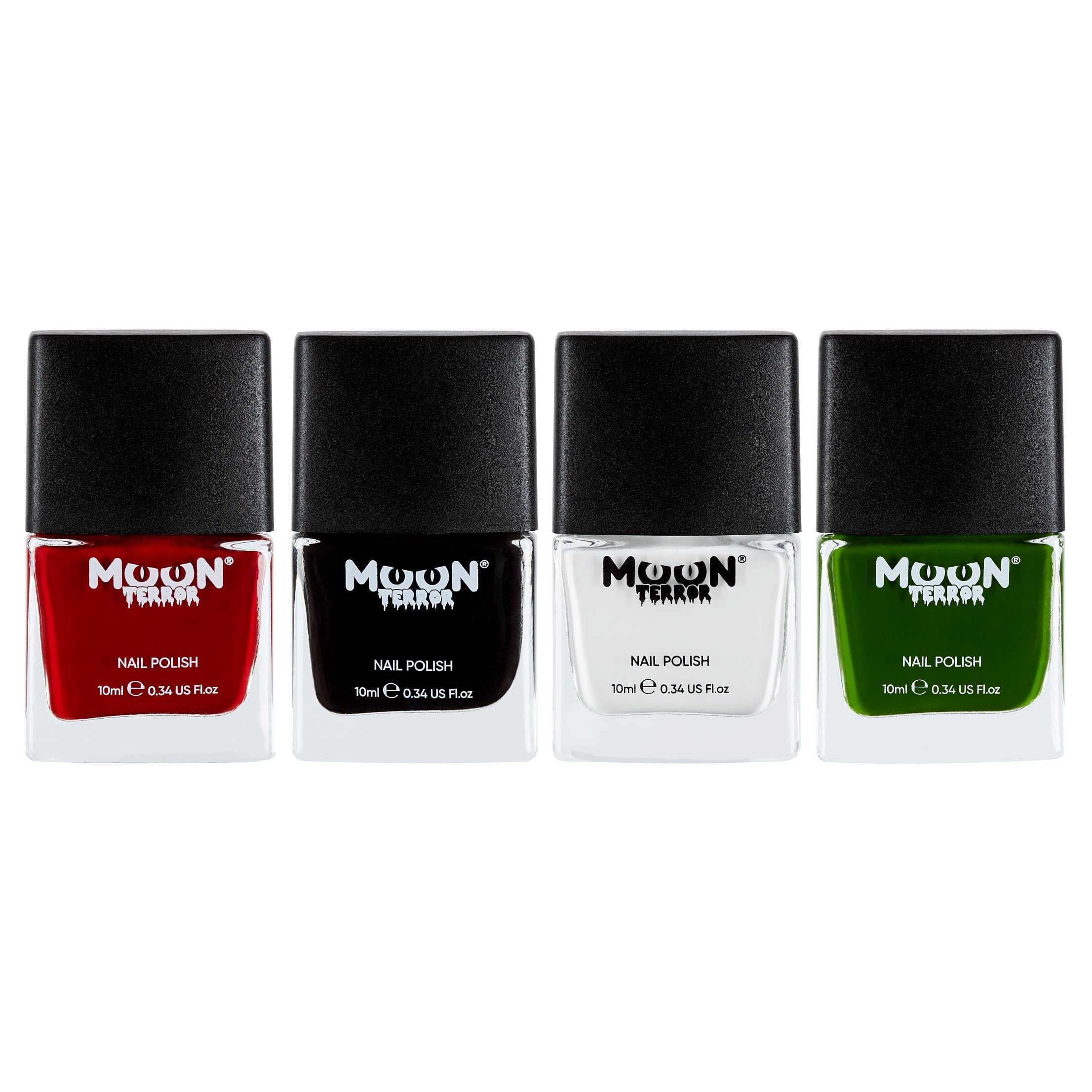 Moon Terror Halloween Nail Polish Set - 4 Colors (10ml Each) for Spooky Nail Art, Costume Parties & Trick-or-Treating