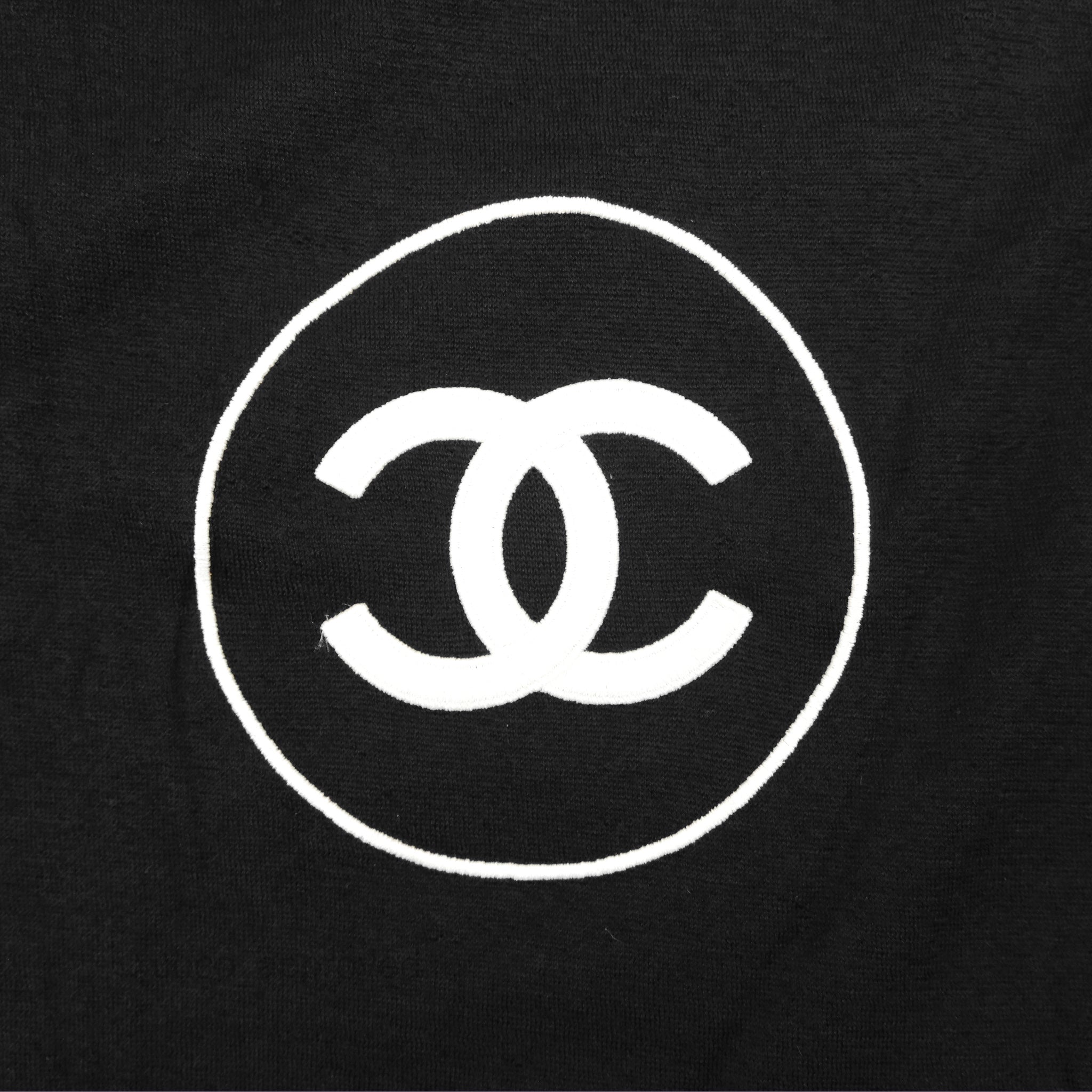 Chanel CC Logo Black & White Cashmere Silk Scarf - Luxury Fashion Accessory for Women, Perfect for Gifts, Parties & Winter Outfits
