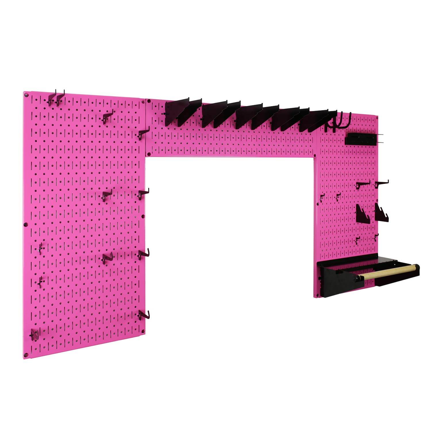 Wall Control Woodworking Tool Storage Organizer Kit - DIY Pegboard System for Woodworkers & Makers | Space-Saving Workshop Organization | Perfect for Garage, Shed & Craft Room (Pink)