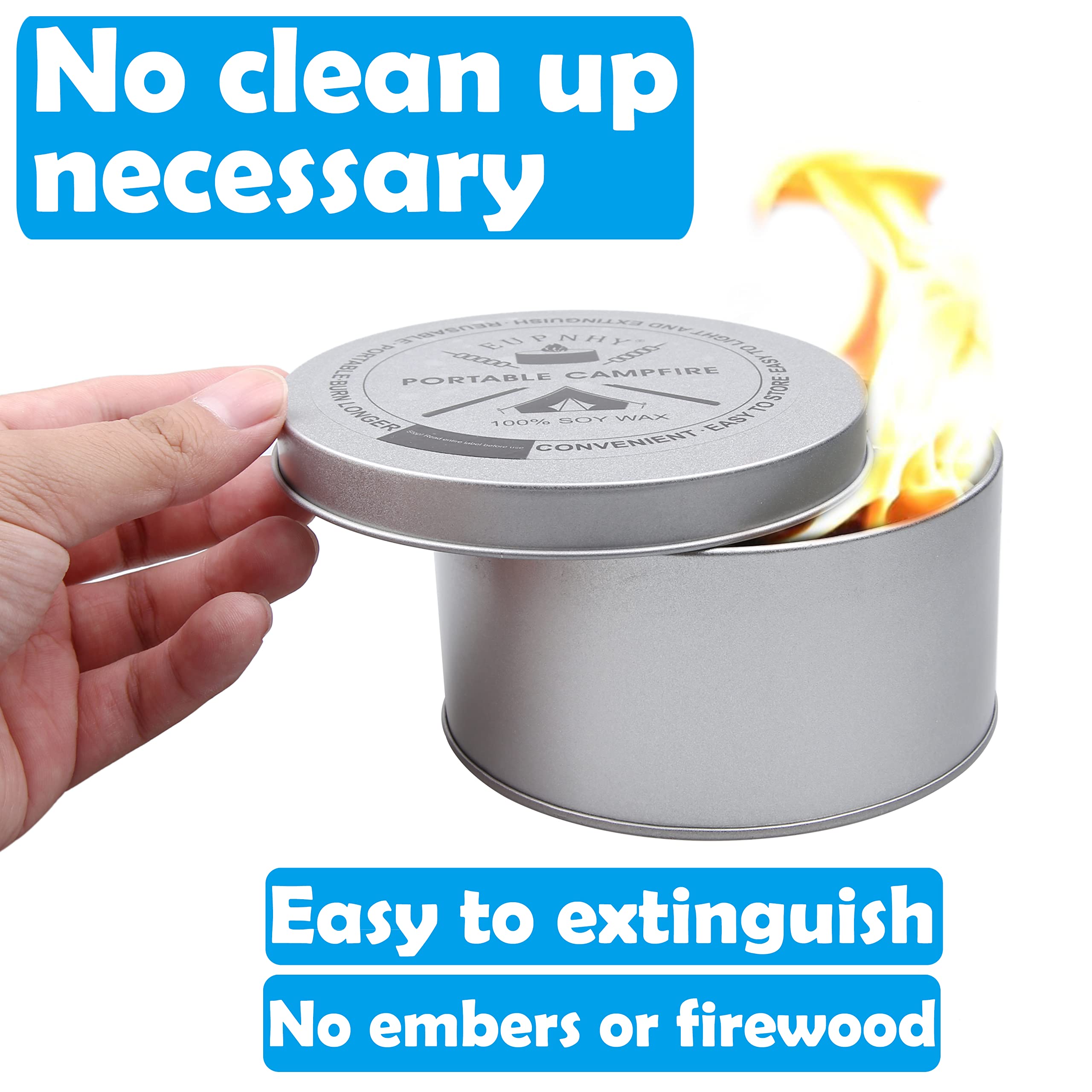 4 Pack Portable Campfire Pit - Lightweight Smores Maker for Outdoor Cooking | 3-5 Hours Burn Time, No Embers & Easy Clean | Perfect for Camping, Backyard BBQ, Beach Parties & Family Gatherings | Great Gift for Outdoor Enthusiasts