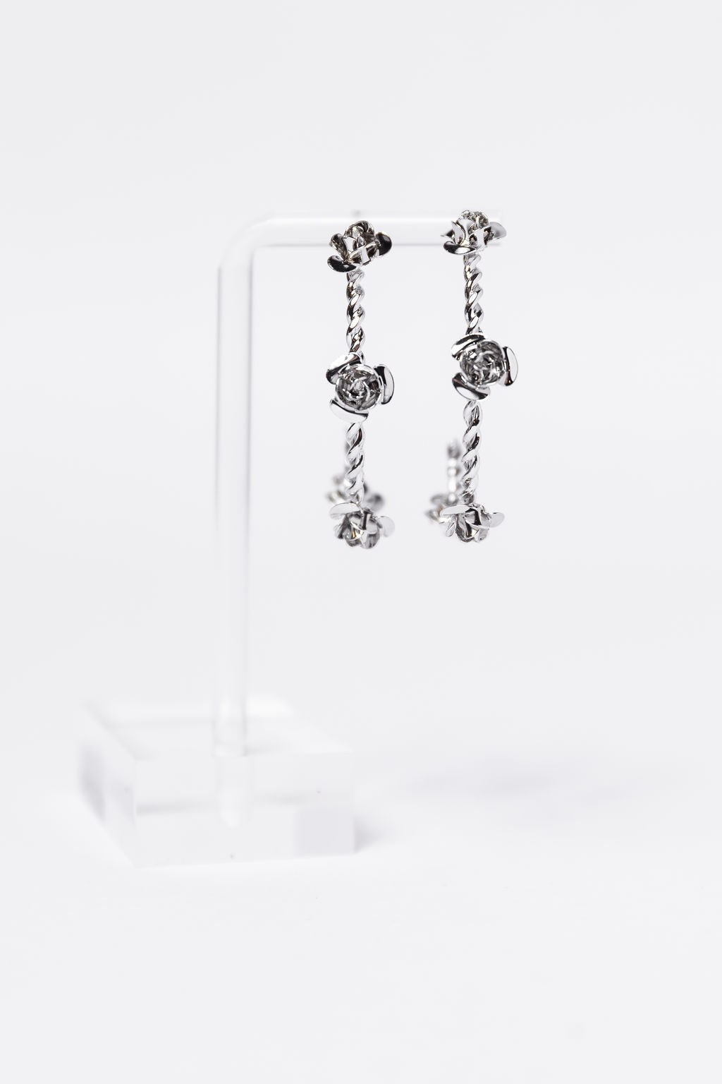 Elegant Silver Rose Hoop Earrings for Women - Dainty Floral Jewelry Gift for Her - Perfect for Date Night, Wedding & Everyday Wear