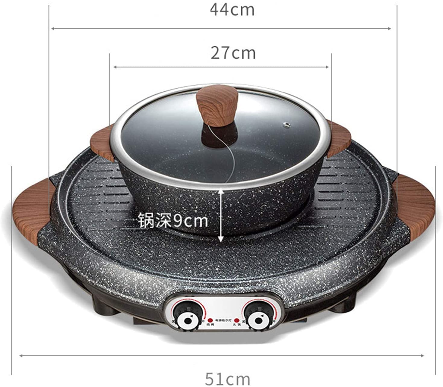 Electric BBQ Hot Pot & Shabu Grill - 2-in-1 Non-Stick Electric Pan for Indoor Cooking, Perfect for Family Gatherings & Asian Hot Pot Parties
