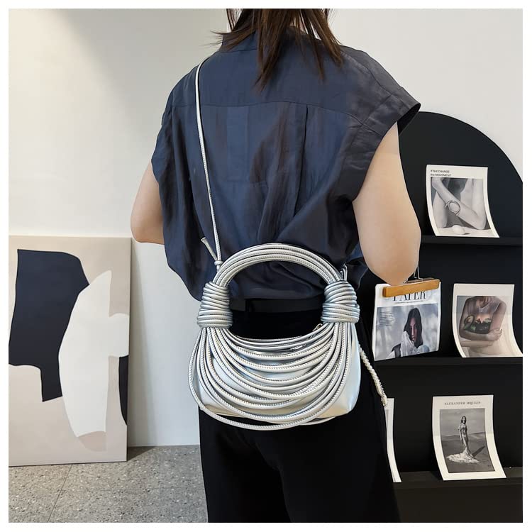 Stylish Knotted Woven Tote Bag for Women - Handwoven Satchel Clutch Purse - Perfect for Beach, Shopping & Everyday Use