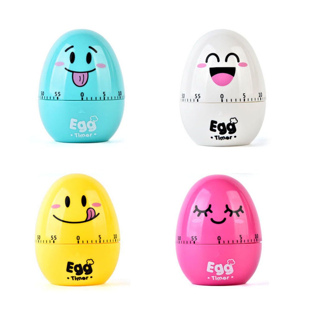 60 Minute Cute Cartoon Egg Kitchen Timer - Loud Alarm Mechanical Cooking Timer Clock - Mini Manual Countdown Timer for Baking, Cooking, Studying & Classroom (Rose)