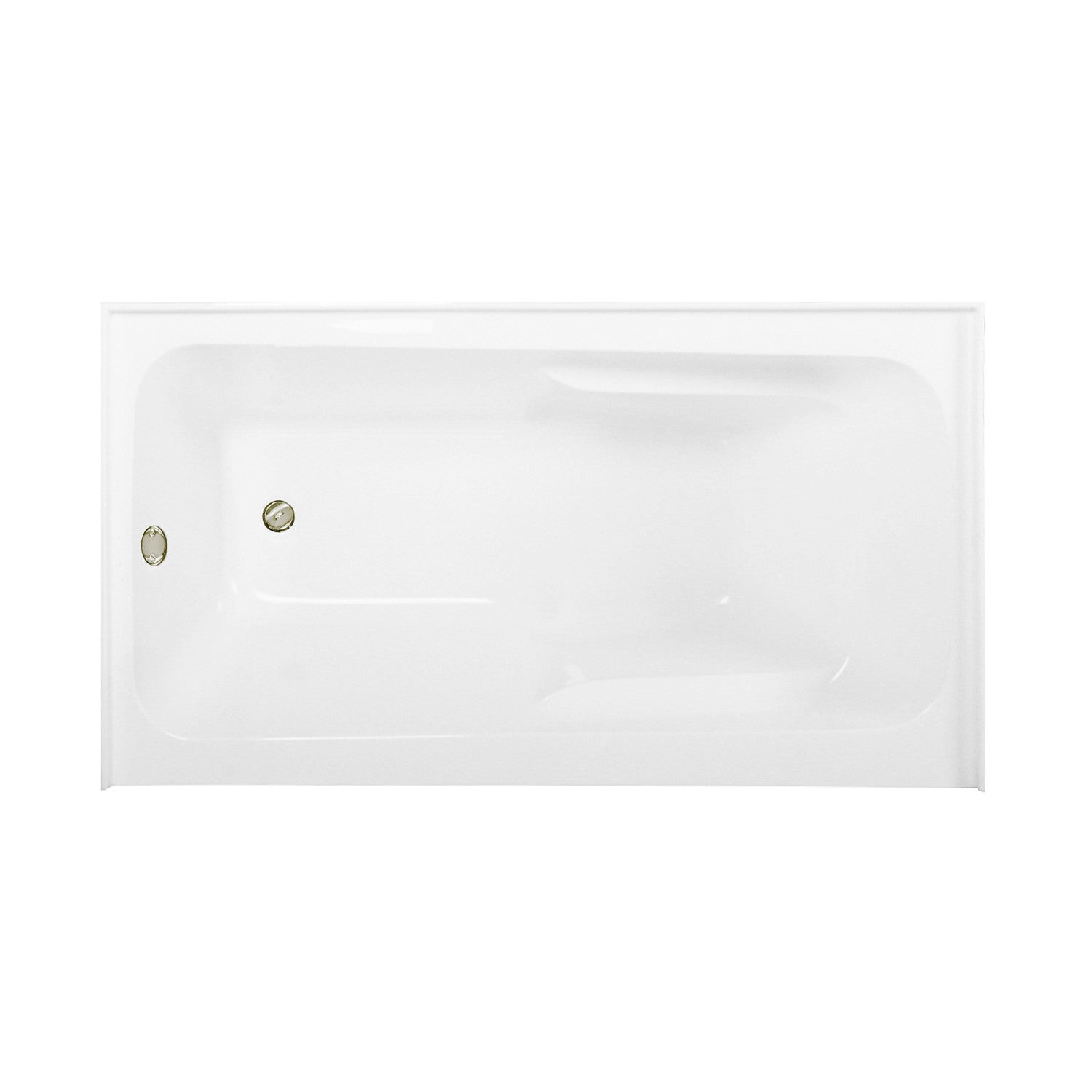 Aqua Eden 54 Inch Acrylic Rectangular 3 Wall Alcove Bathtub Combo with Armrests | Left Hand Drain | Glossy White & Polished Nickel Finish | Perfect for Modern Bathrooms & Spa-Like Relaxation