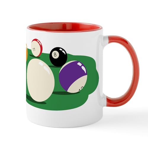 White/Red Inside - Billiard Balls Pool Game Mugs