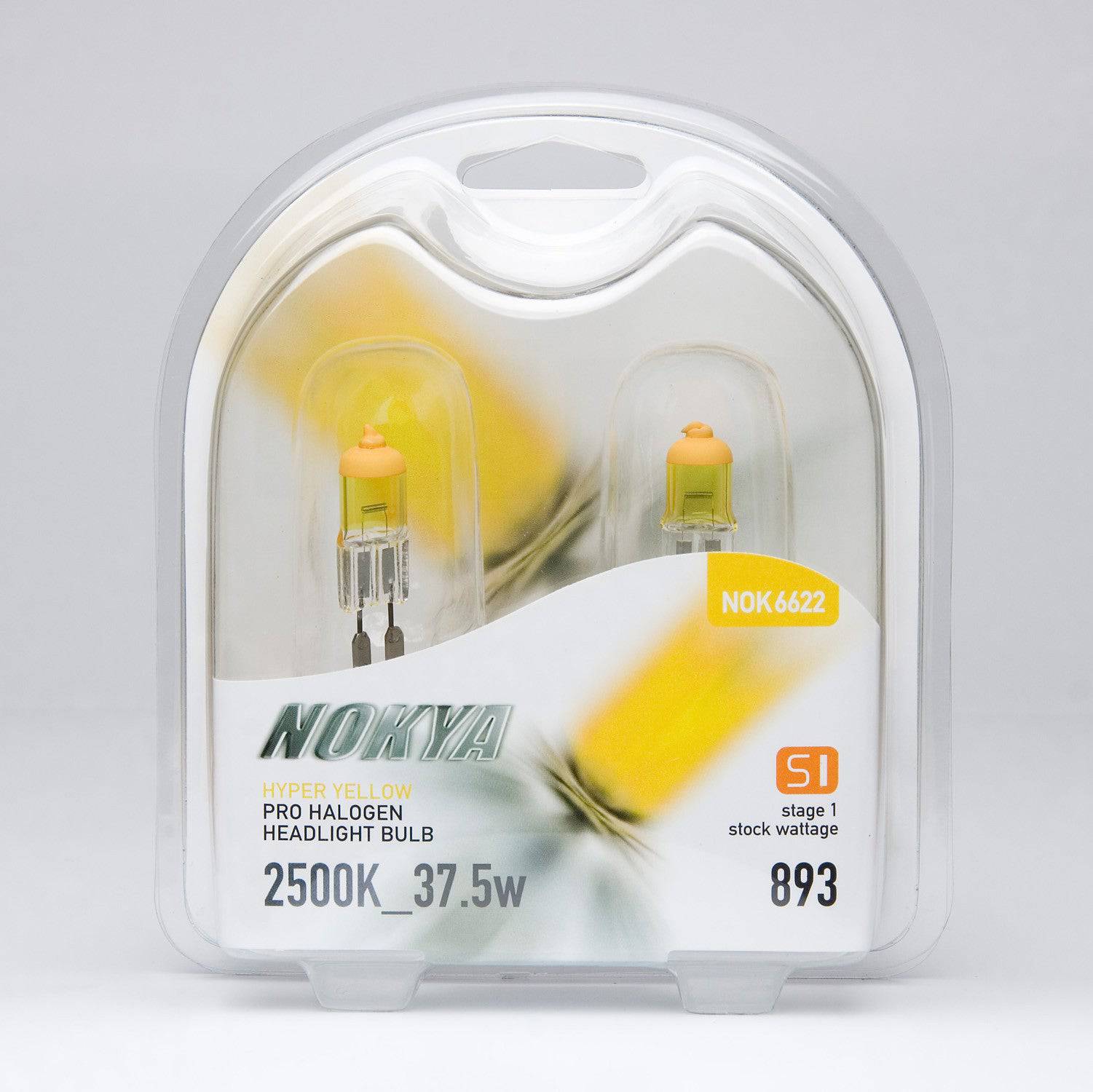 Nokya Hyper Yellow 893 Light Bulbs 2500K 37.5W (Stage 1) - Premium Halogen Bulbs for Fog Lights & Headlights - Perfect for Night Driving & Bad Weather Conditions