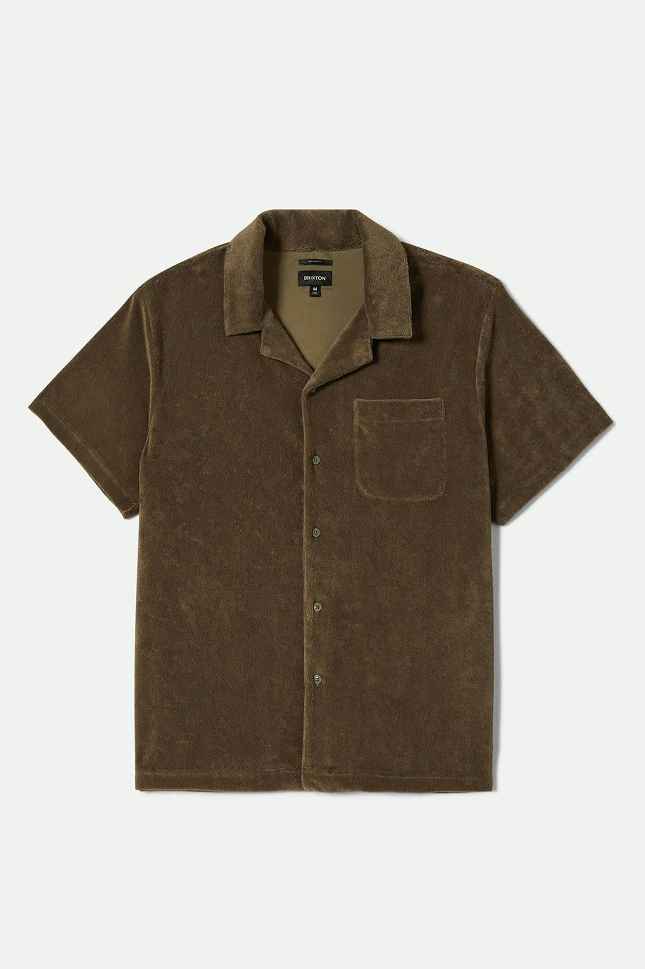 Bunker French Terry Cloth Short Sleeve Camp Collar Shirt for Men - Ivy Green | Casual Summer Wear, Beach Outfit & Street Style Fashion