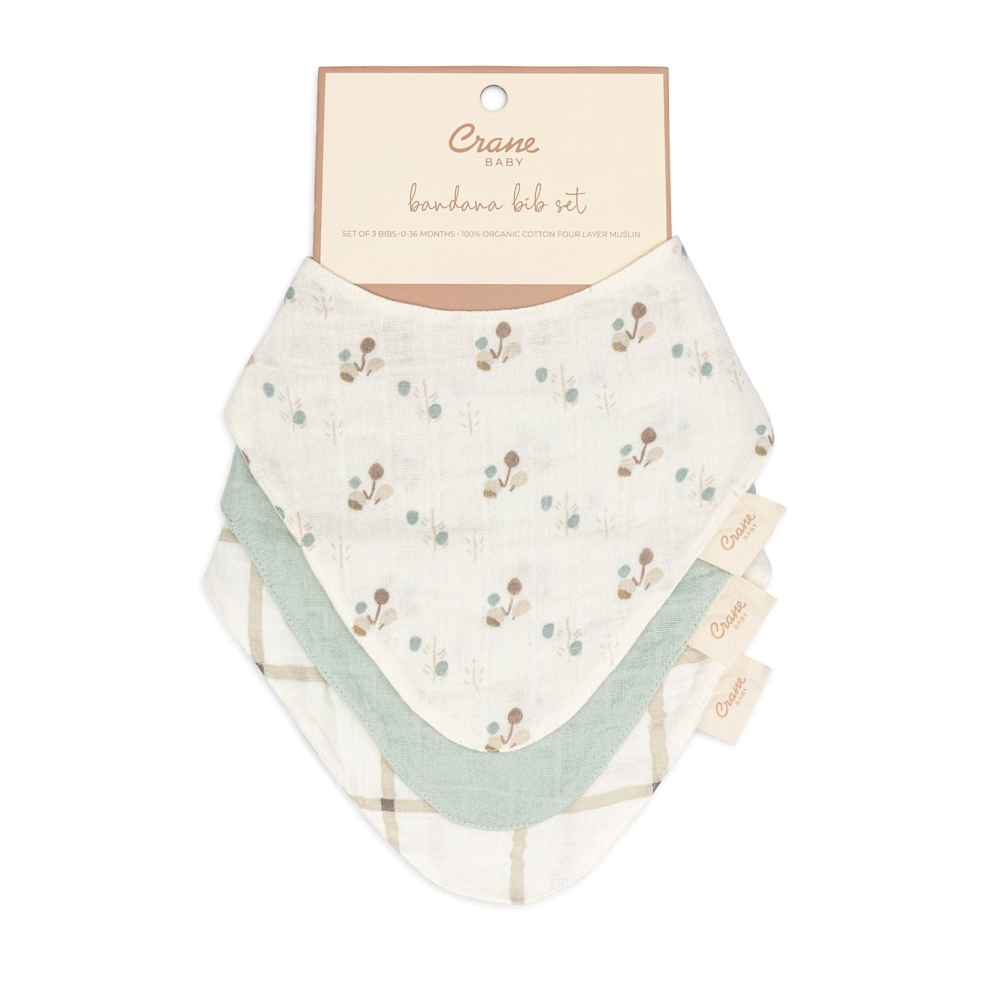 Organic Cotton Baby Bib Set - 3 Piece Poppy Design for Mess-Free Feeding | Soft & Absorbent for Infants & Toddlers | Perfect for Mealtime, Snacks & On-the-Go
