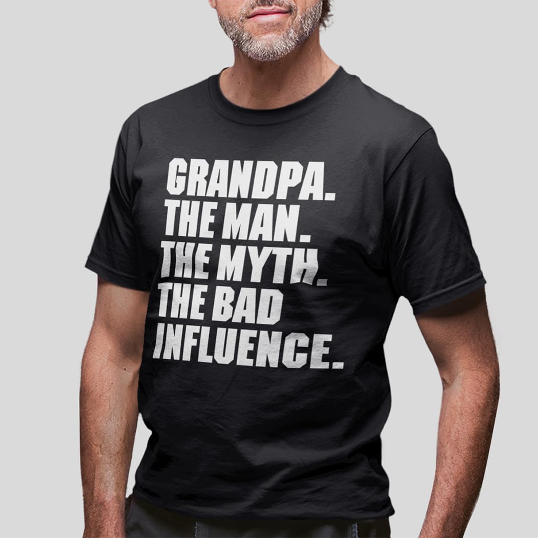 Grandpa The Man The Myth The Legend Funny Vintage T-Shirt for Men - Perfect for Birthday Gifts, Family Reunions & Casual Wear
