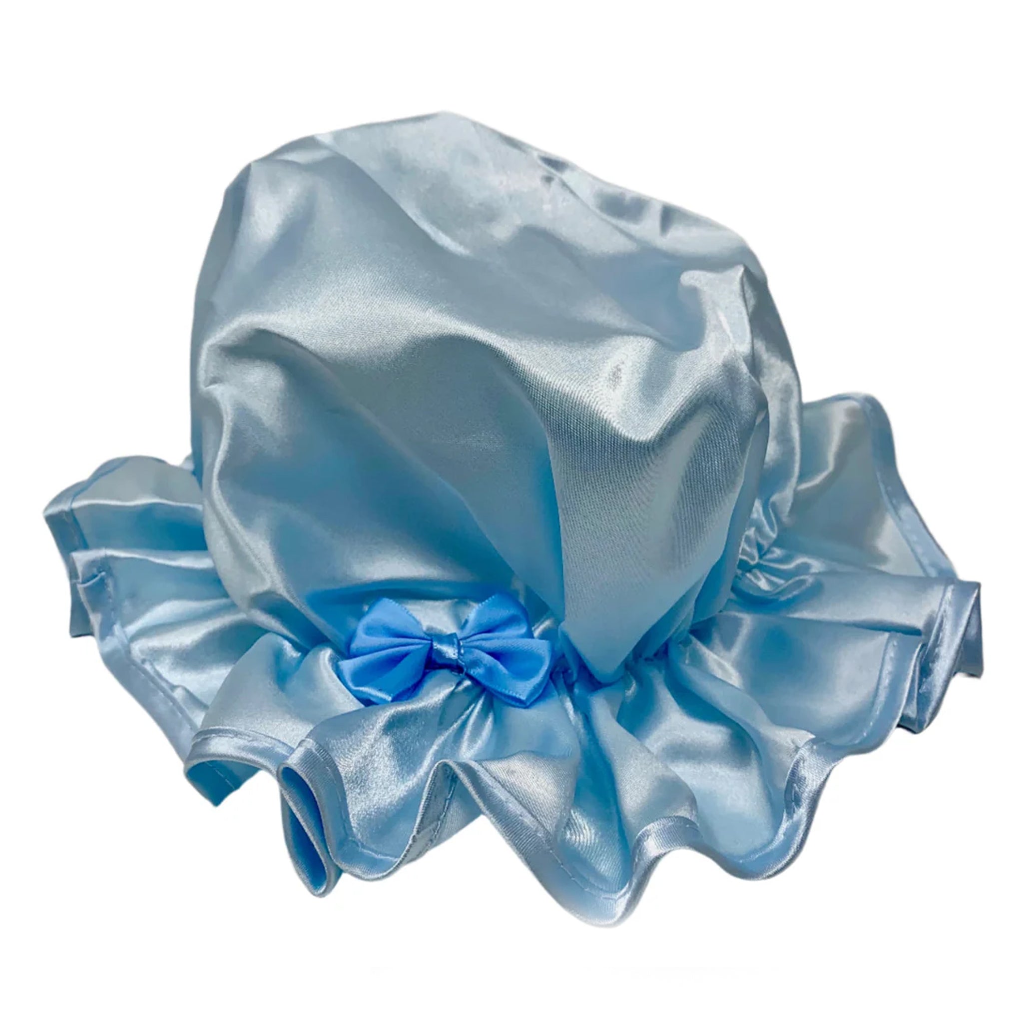 Kingsley Silky Satin Night Cap - Soft Sleep Hat & Bonnet for Women (Light Blue) - Perfect for Hair Protection & Comfortable Sleeping