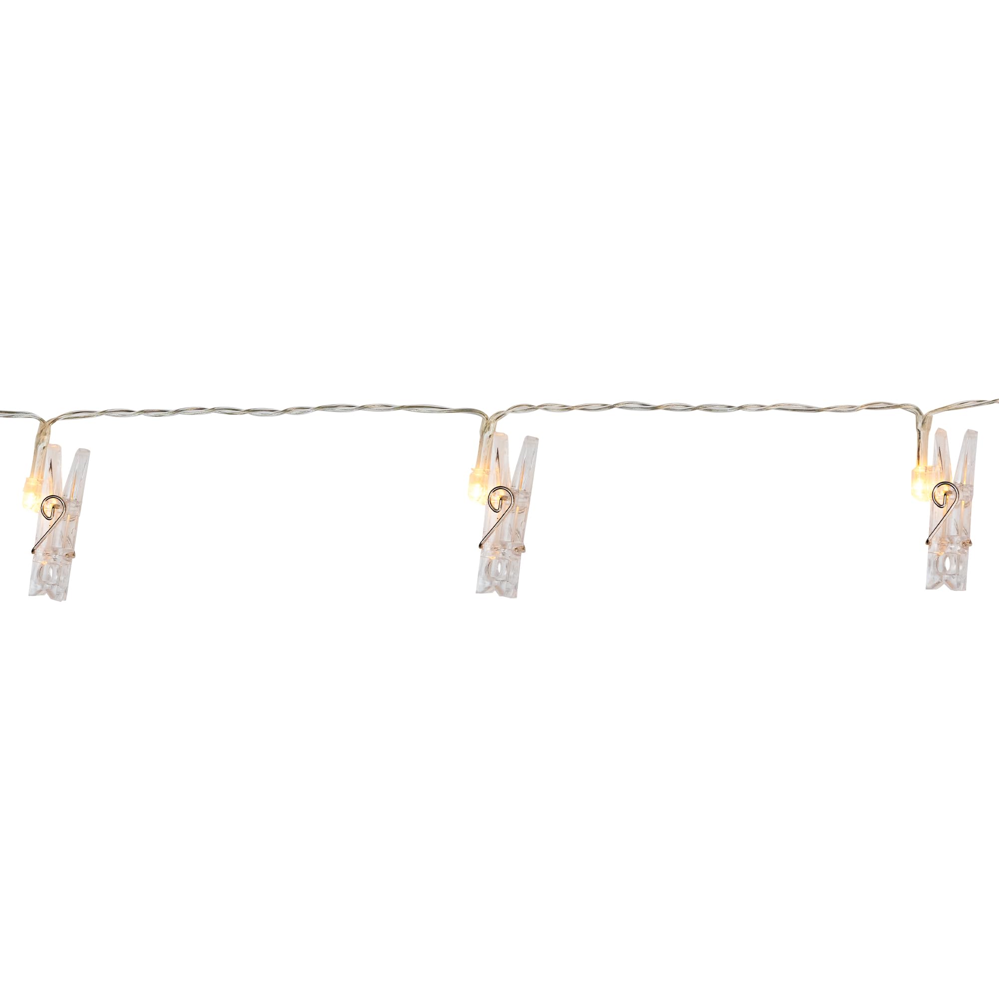 15-Pack Clear Clothes Pins with LED String Lights - 6.5ft Warm White Fairy Lights for Photo Display, Wedding Decor, Bedroom & Party Lighting