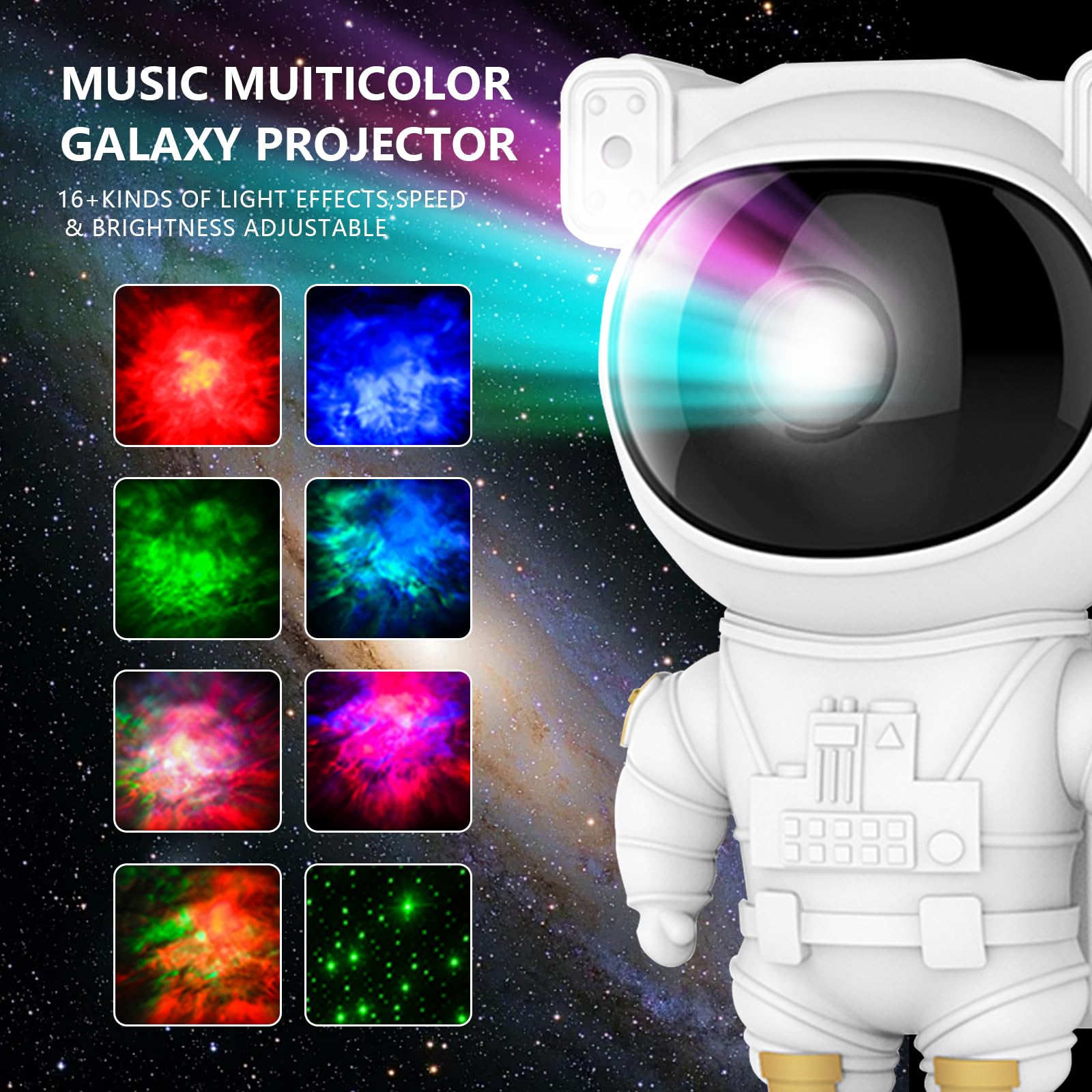 Astronaut Space Projector Night Light - Starry Sky & Nebula LED Lamp with Timer & Remote Control for Bedroom, Kids Room Decor | Perfect for Teens, Christmas Gifts, Birthday Presents | Creates Relaxing Ambiance for Sleep, Meditation & Romantic Nights