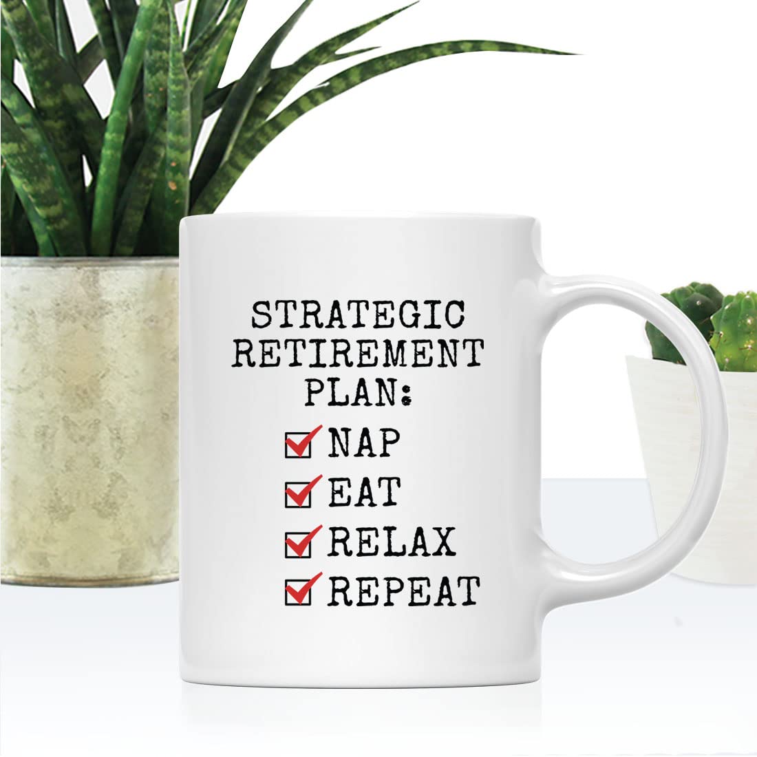 Funny Retirement Coffee Mug - Strategic Retirement Plan Ceramic Cup for Women & Men - 11 oz Happy Retirement Gift for Coworkers & Boss - Perfect Office Farewell Present & Humorous Coffee Cup for Daily Use